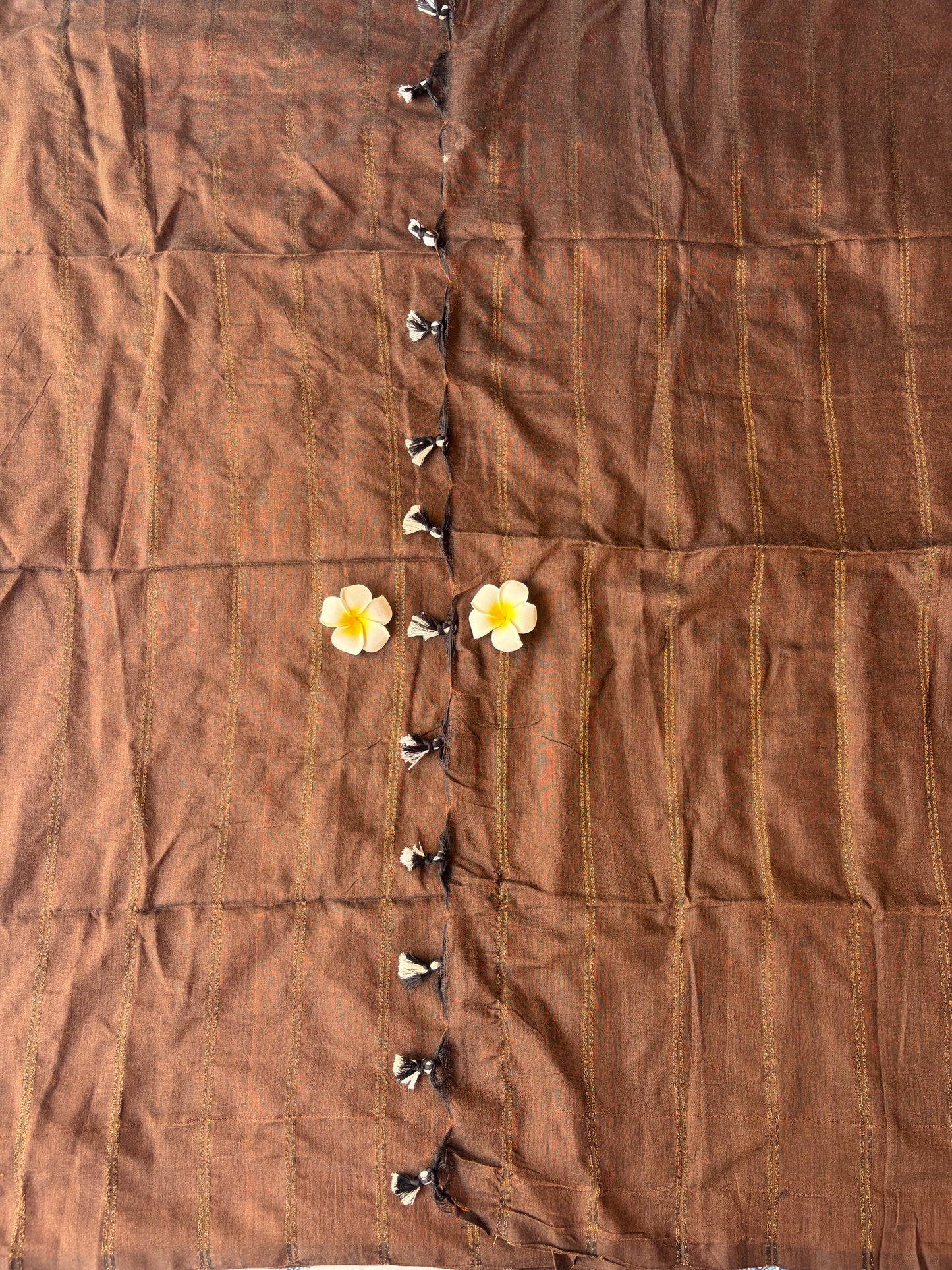 Brown Khadi Cotton Saree | TLL222