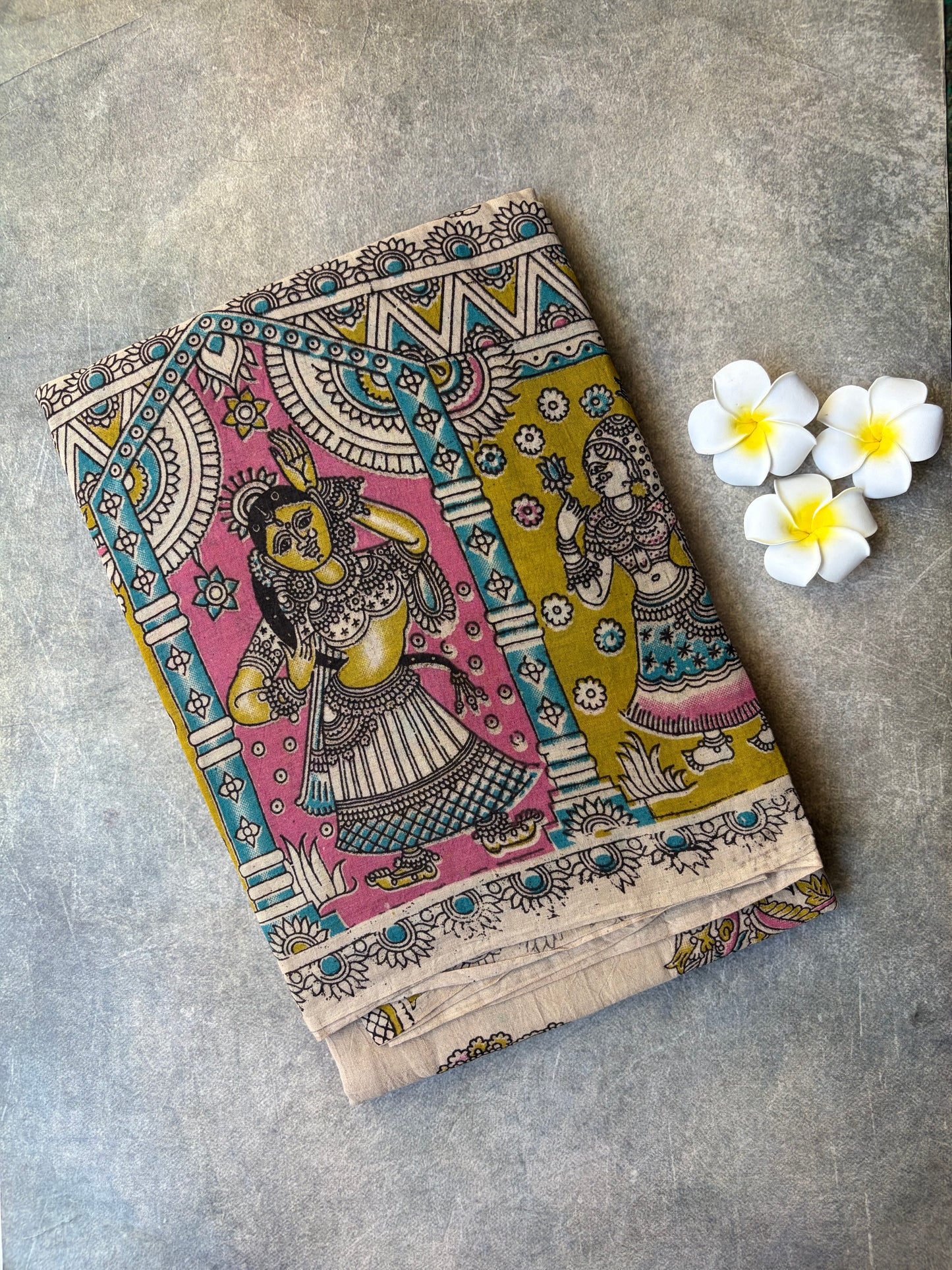 Kalamkari Printed Cotton Saree | TLL416
