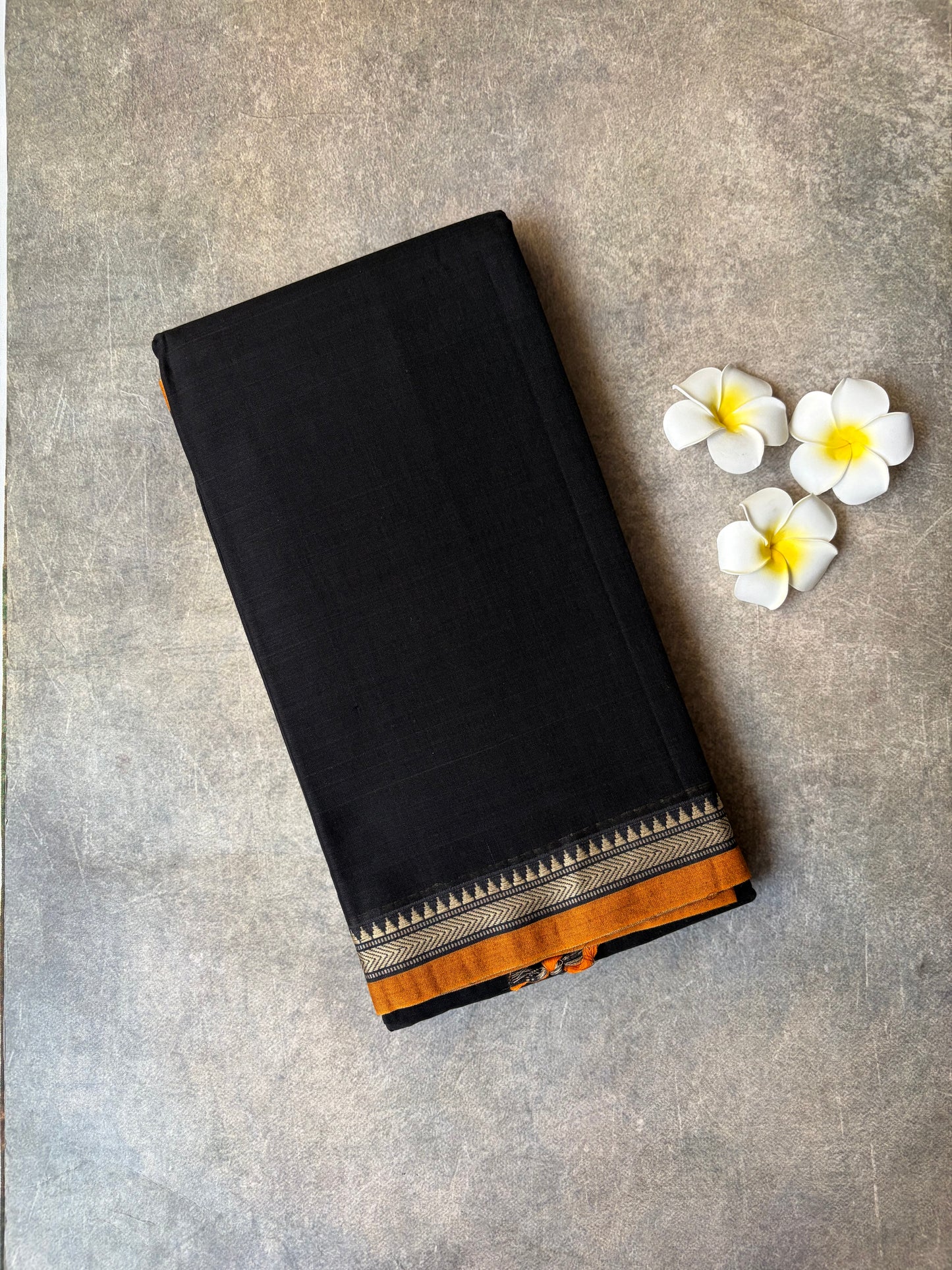 Narayanpet Cotton Saree Black | TLL445
