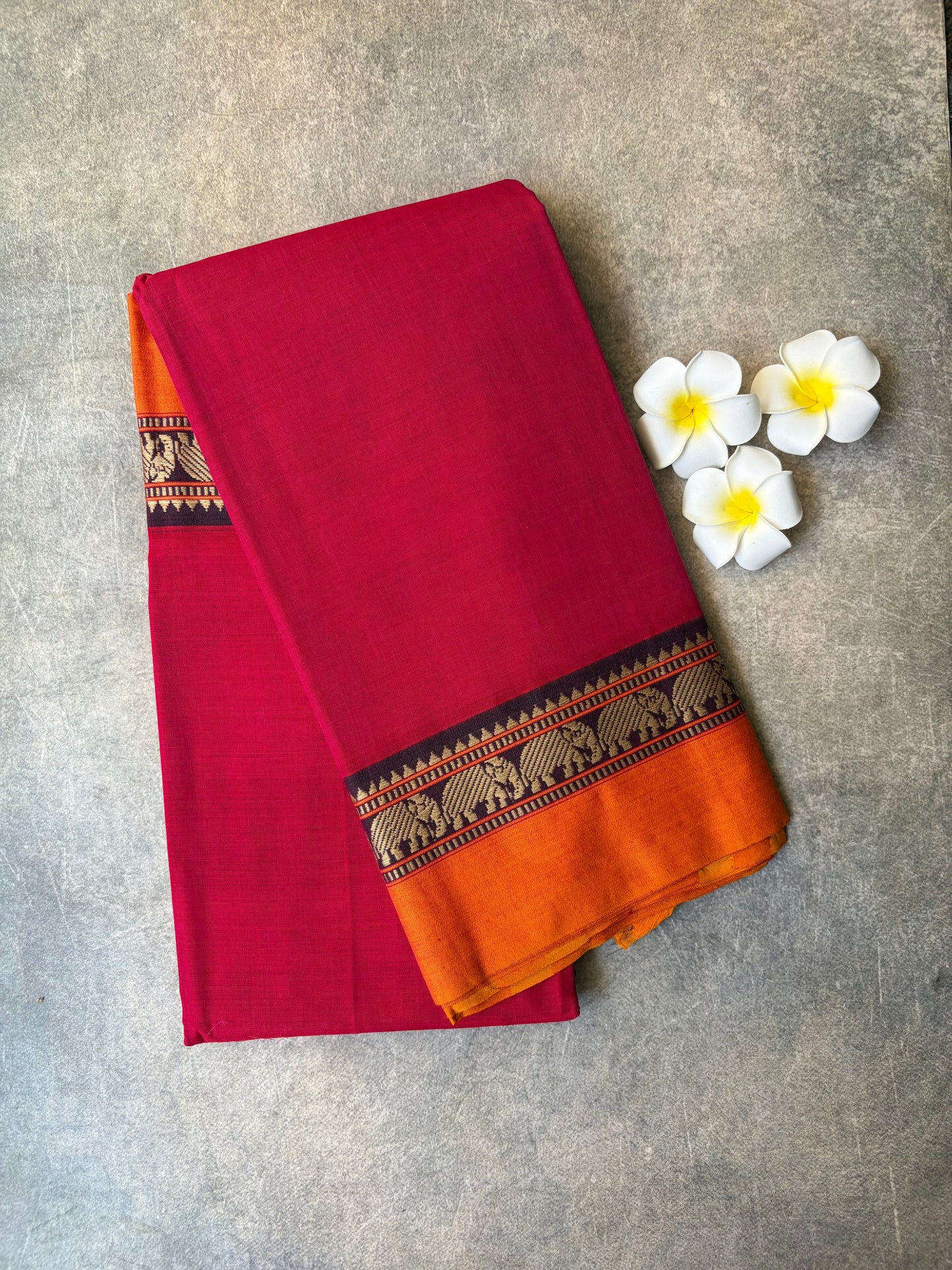 Narayanpet Cotton Saree Rani Pink | TLL461