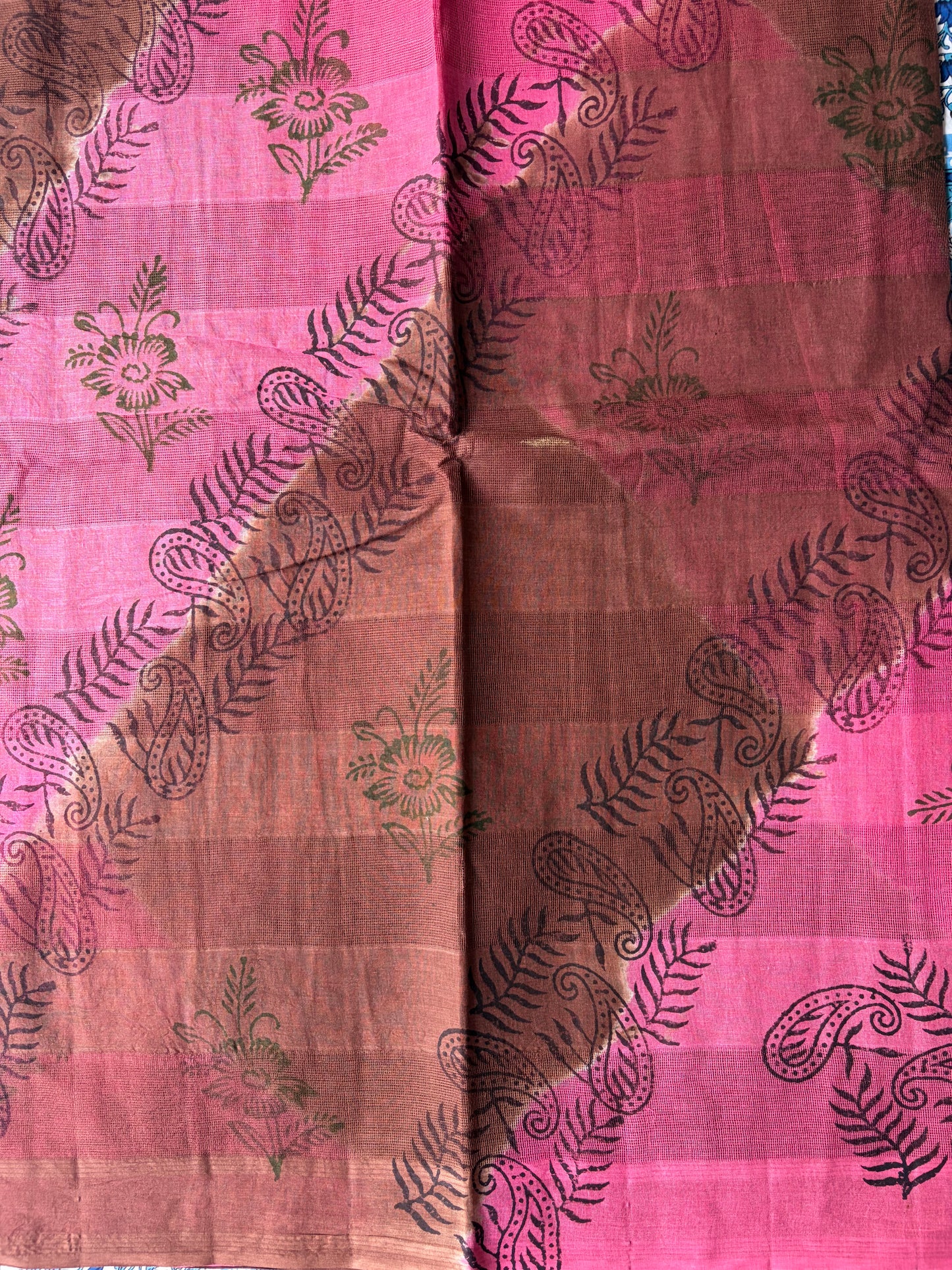 Pink with Brown Kota Cotton Saree | TLL589