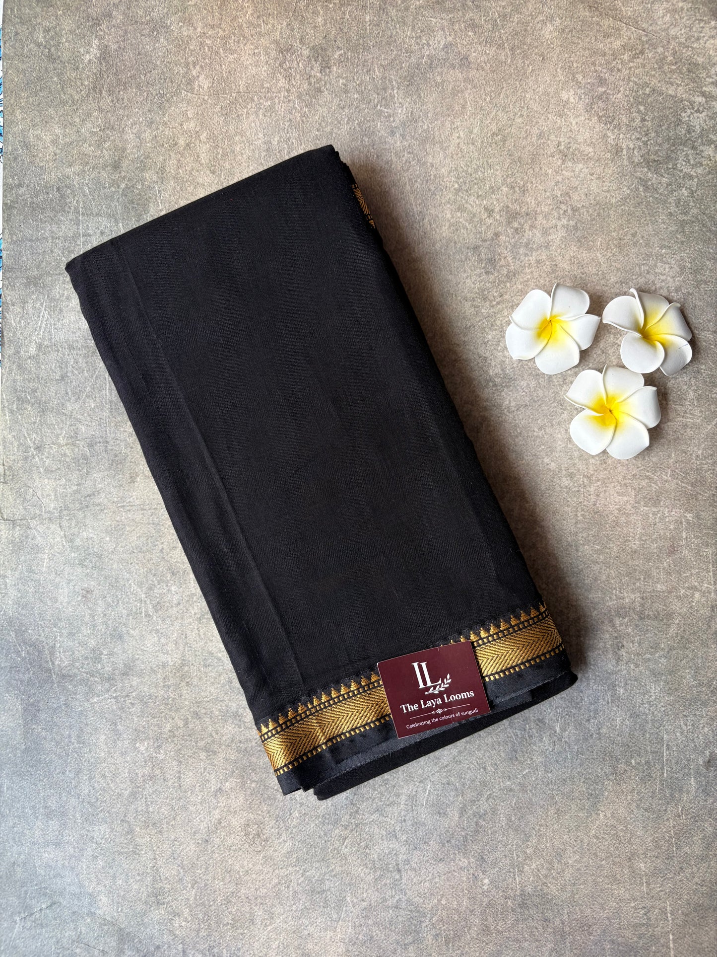 Narayanpet Cotton Saree Black | TLL288