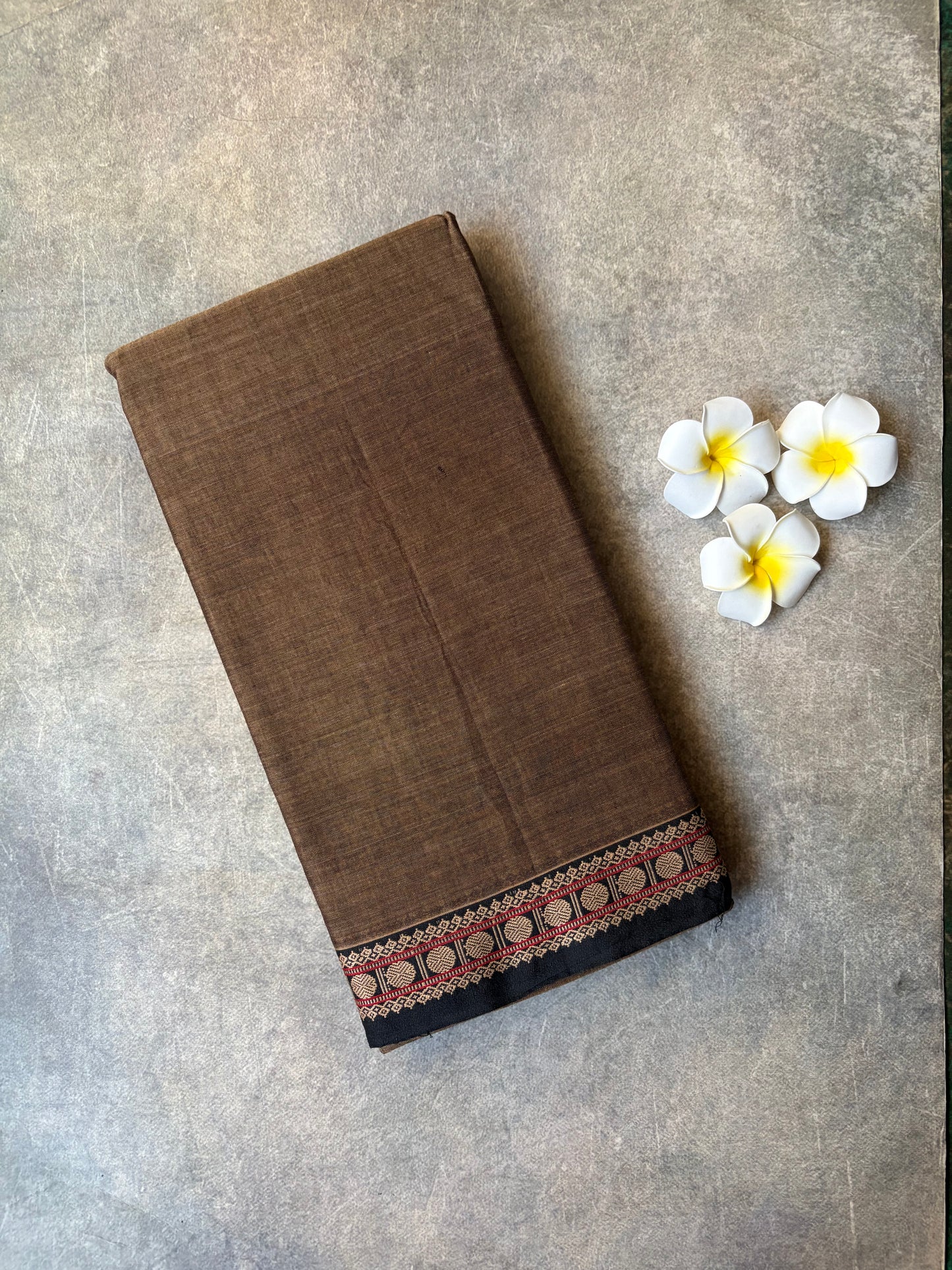 Narayanpet Cotton Saree Deep Brown | TLL443