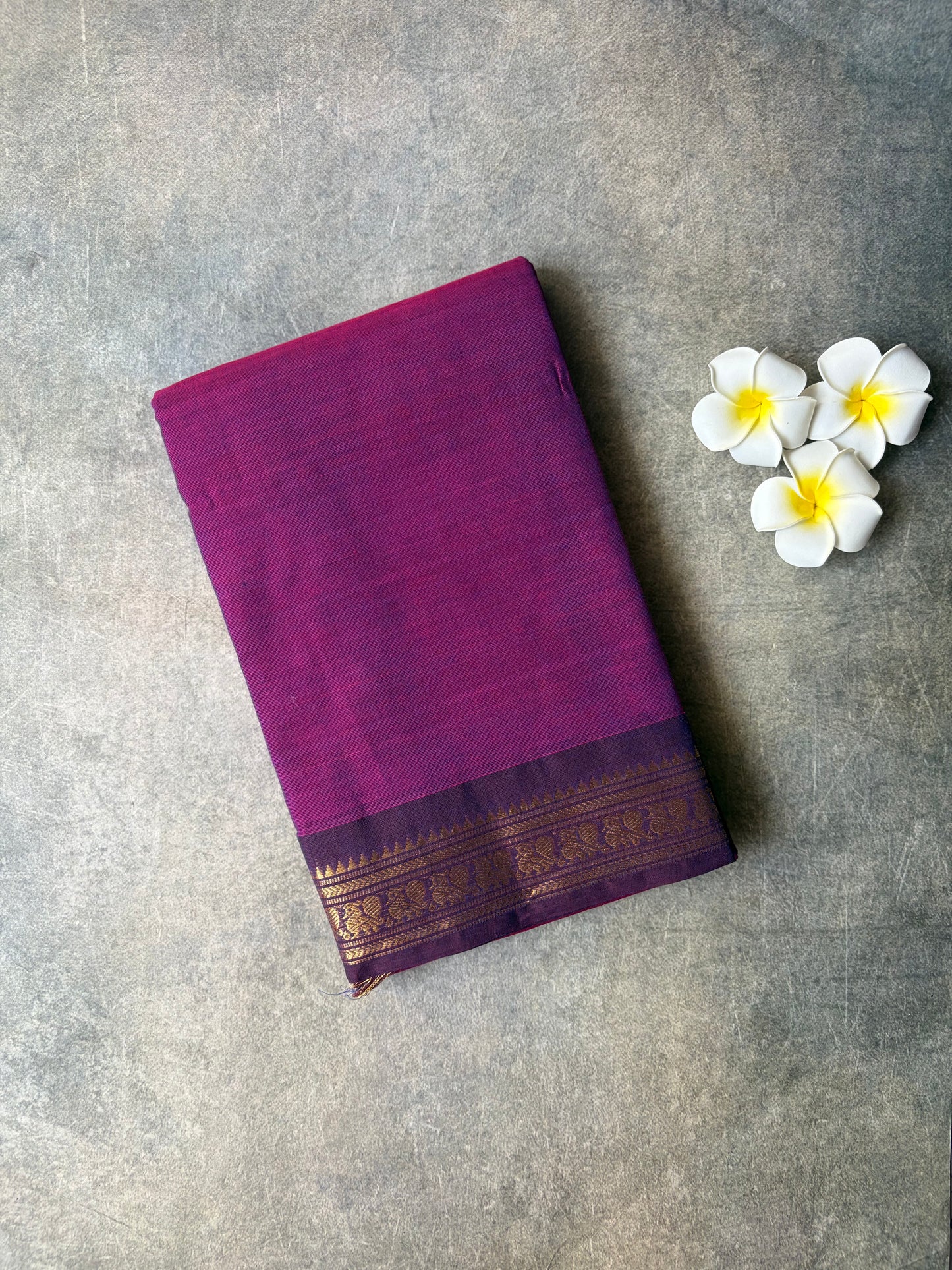 Kanchi Cotton Saree Magenta | TLL341