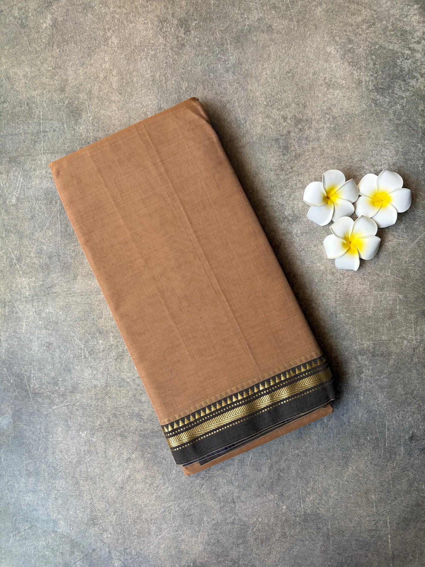 Narayanpet Cotton Saree Light Brown | TLL440