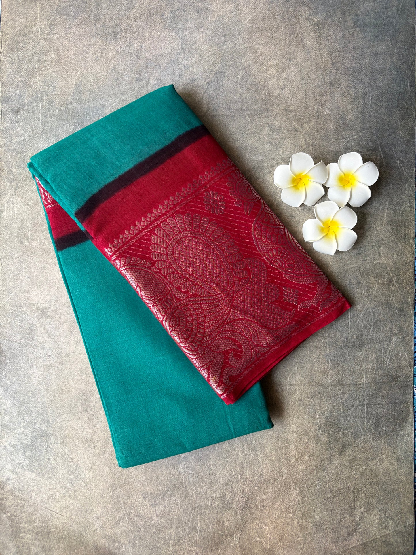 Big Border Plain Sungudi Rama Green Body