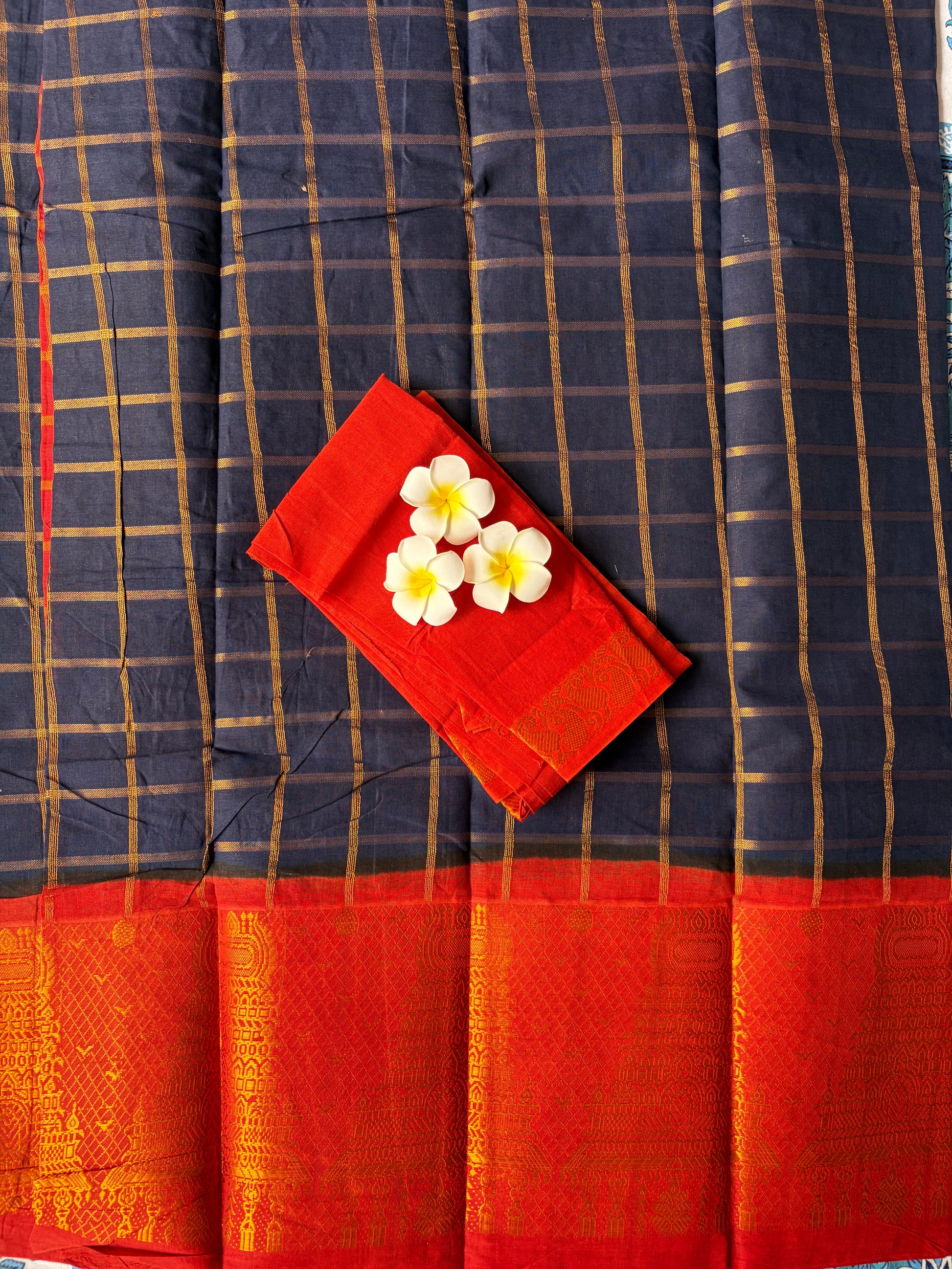 Big Border Temple Sungudi Saree with Blouse

