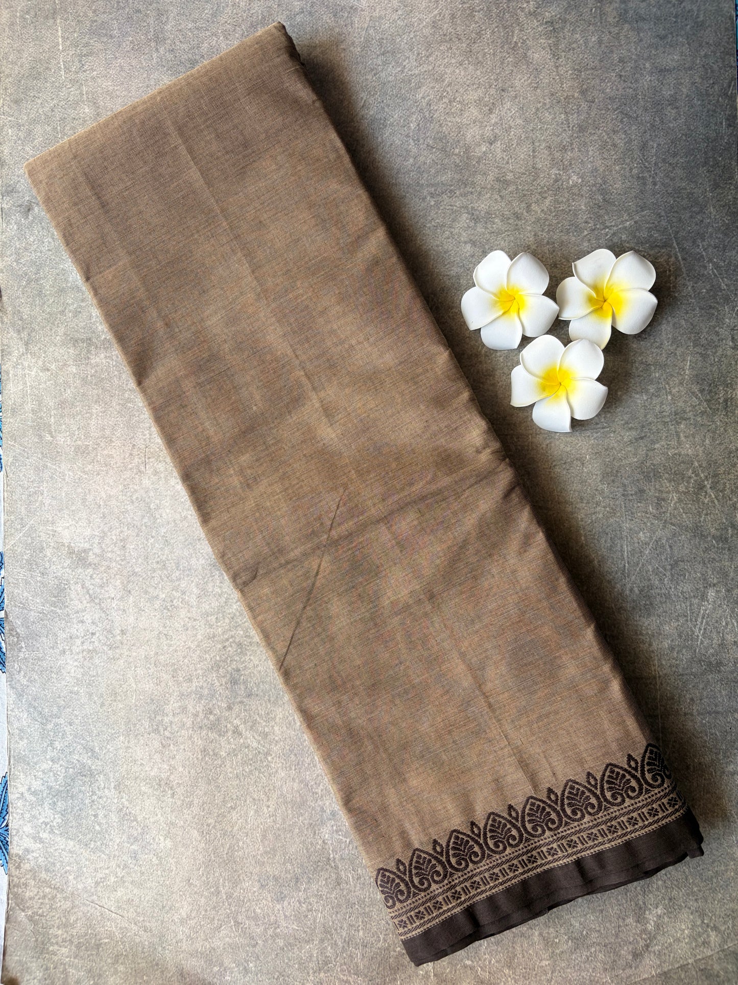 Chettinadu Cotton Saree Dark Gray Colour | TLL188
