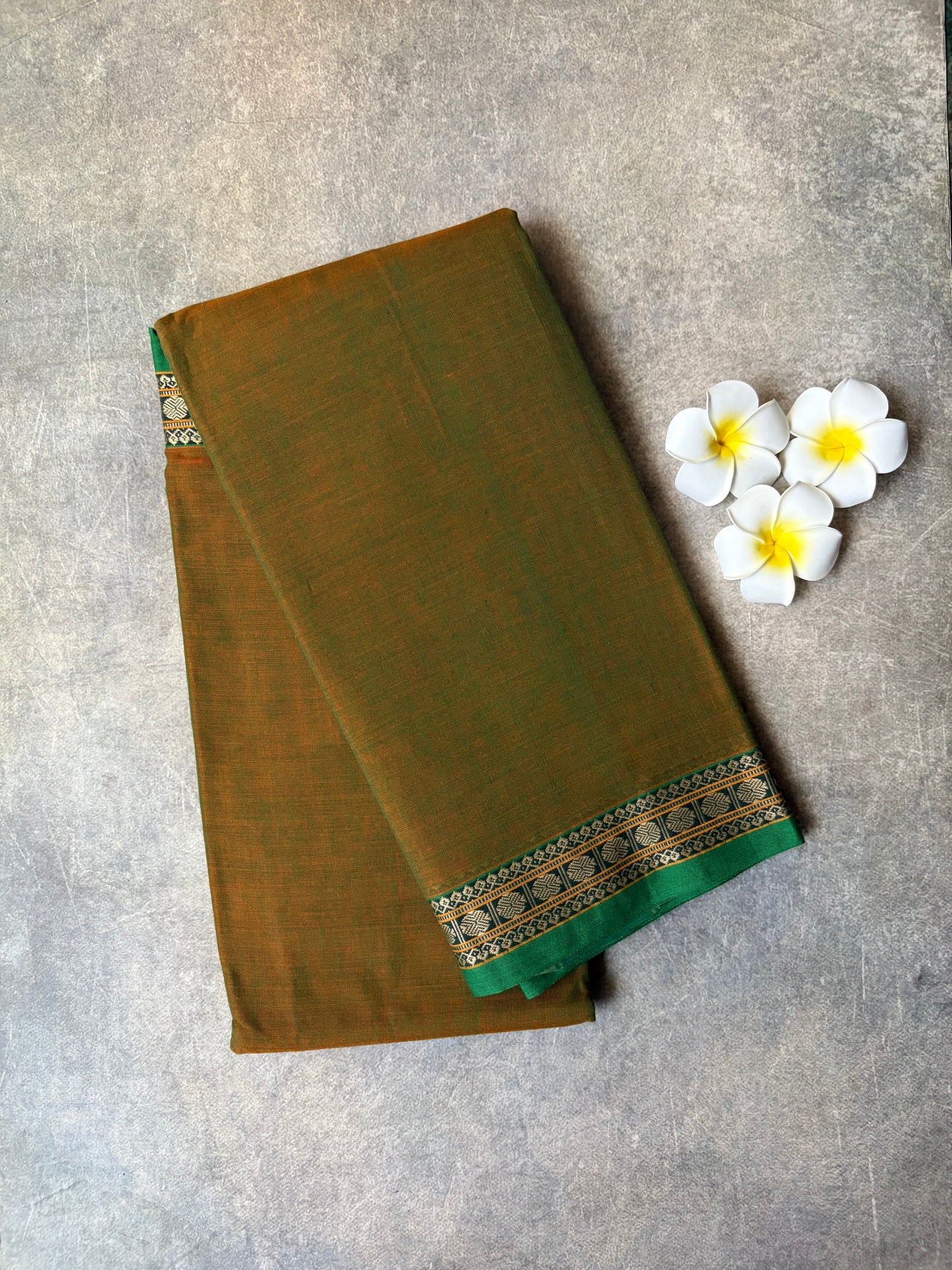 Narayanpet Cotton Saree Mehendi Green | TLL437