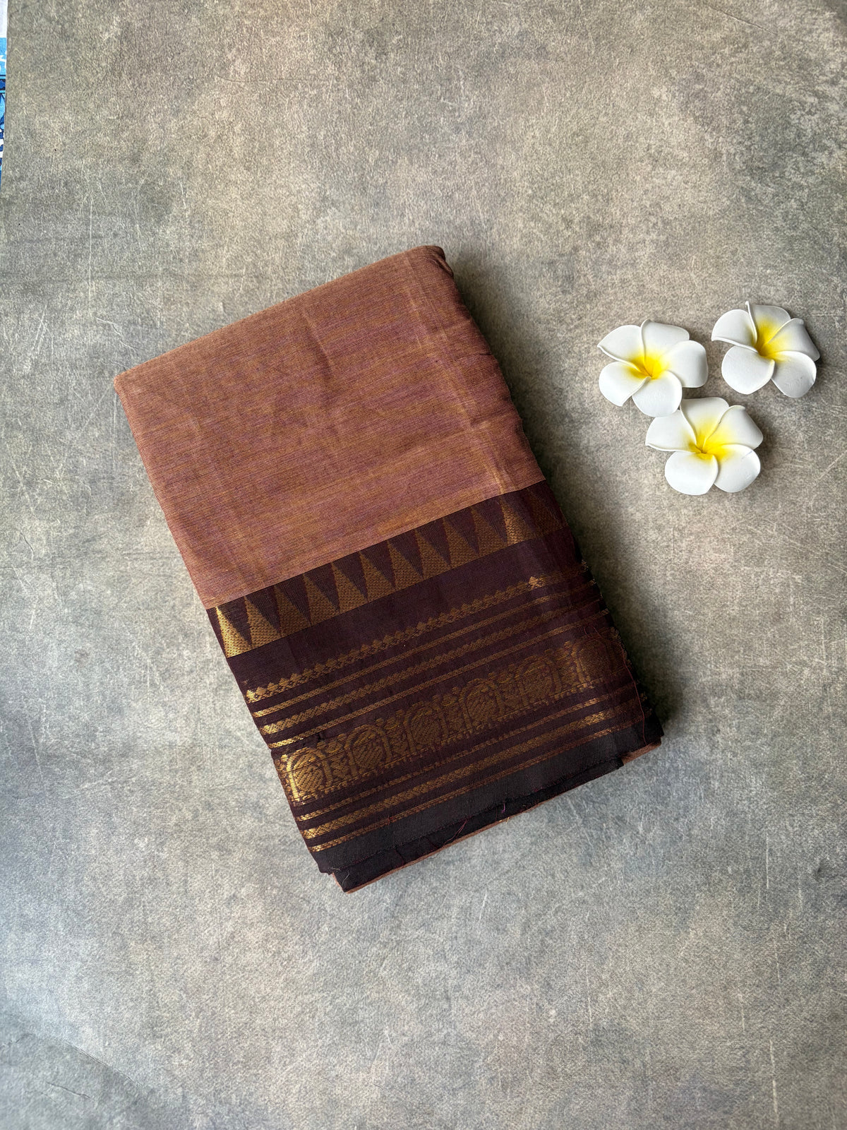Kanchi Cotton Saree Rose Brown | TLL694