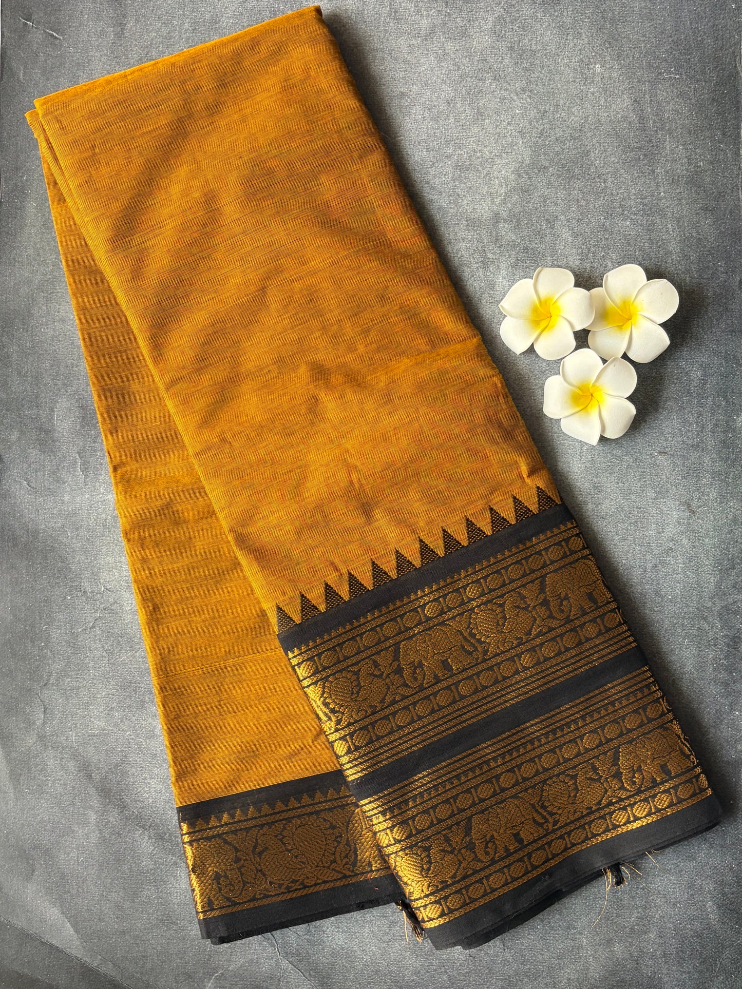 Kanchi Cotton Saree Mustard Yellow | TLL250