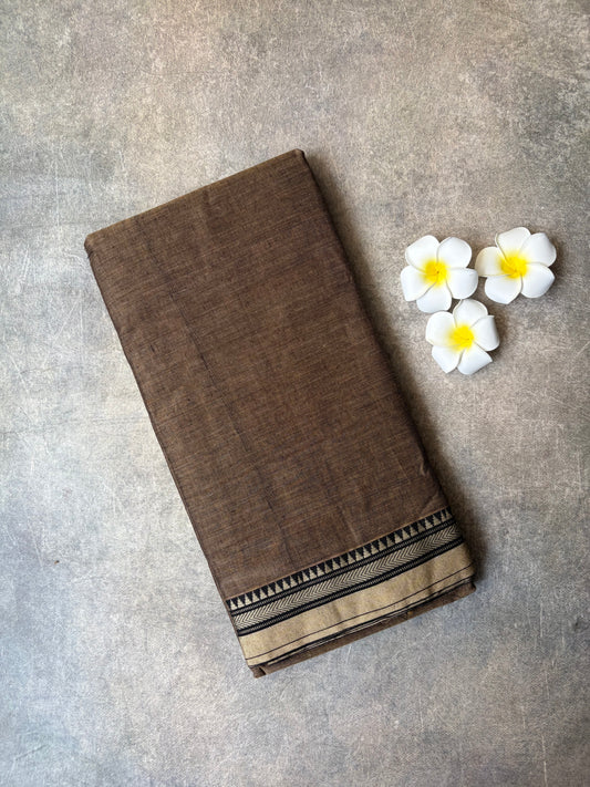 Narayanpet Cotton Saree Deep Brown | TLL450