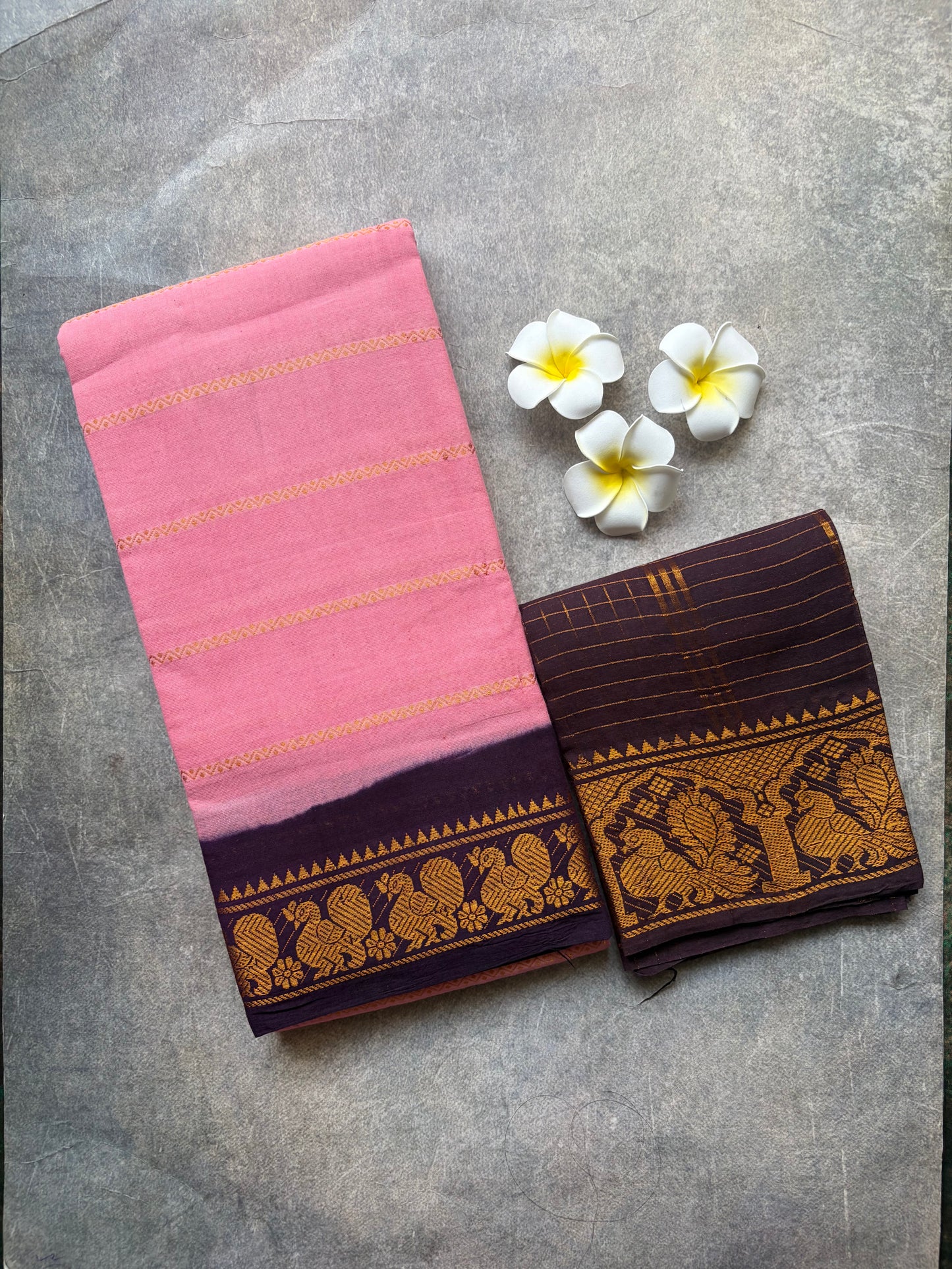 Velthari Sungudi Cotton Saree Baby Pink | TLL381