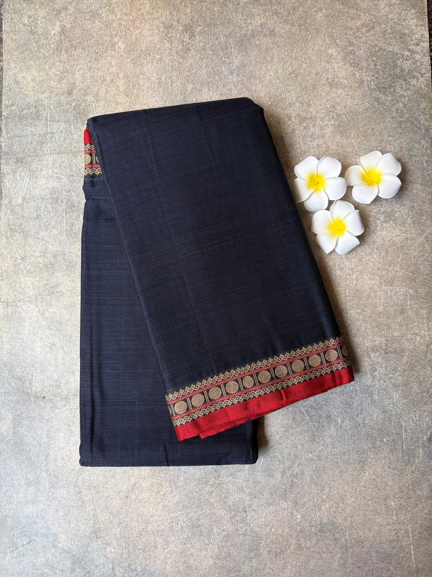 Narayanpet Cotton Saree Dark Blue | TLL452