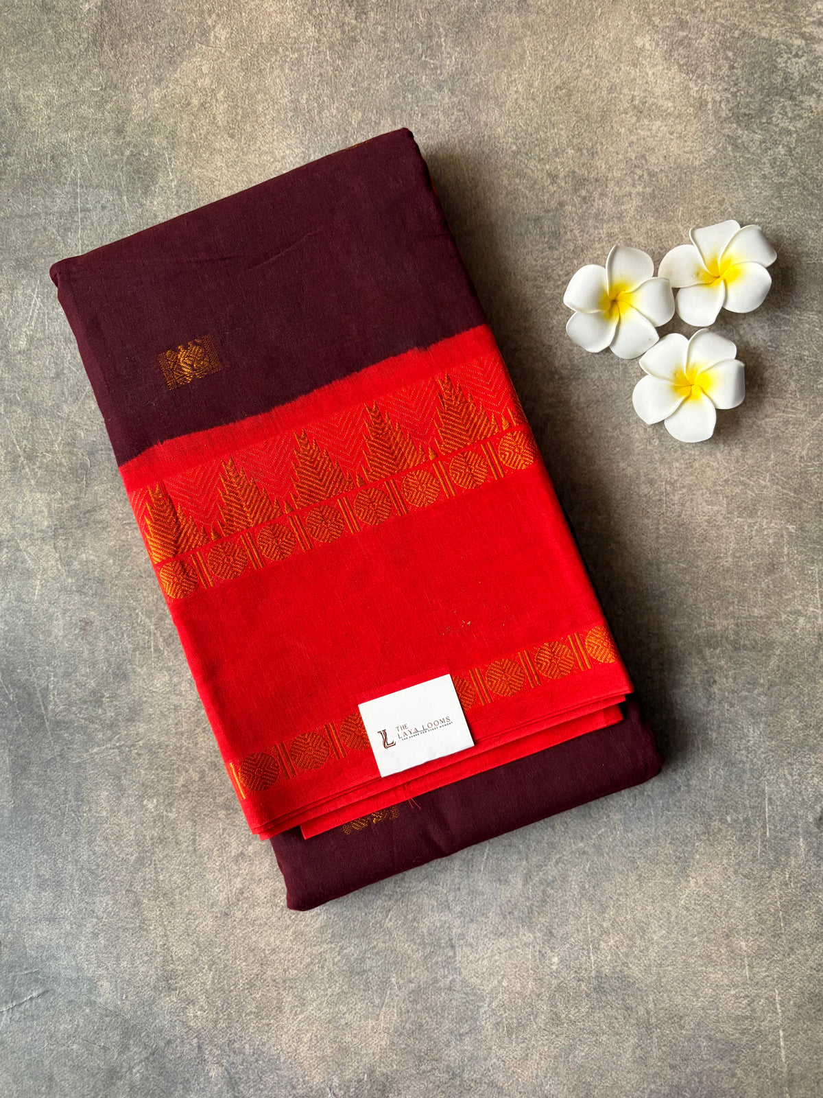 Peacock Zari Maroon with Red Border Sungudi Saree | TLL628