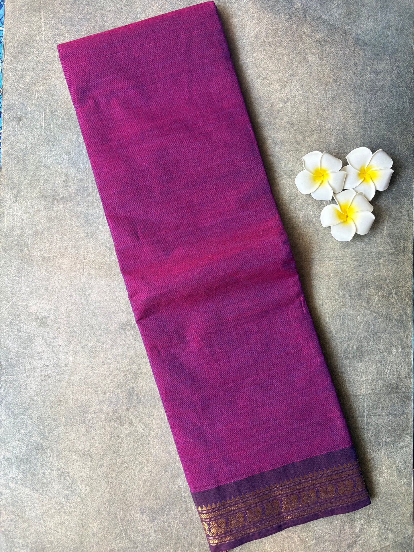 Kanchi Cotton Saree Magenta | TLL341