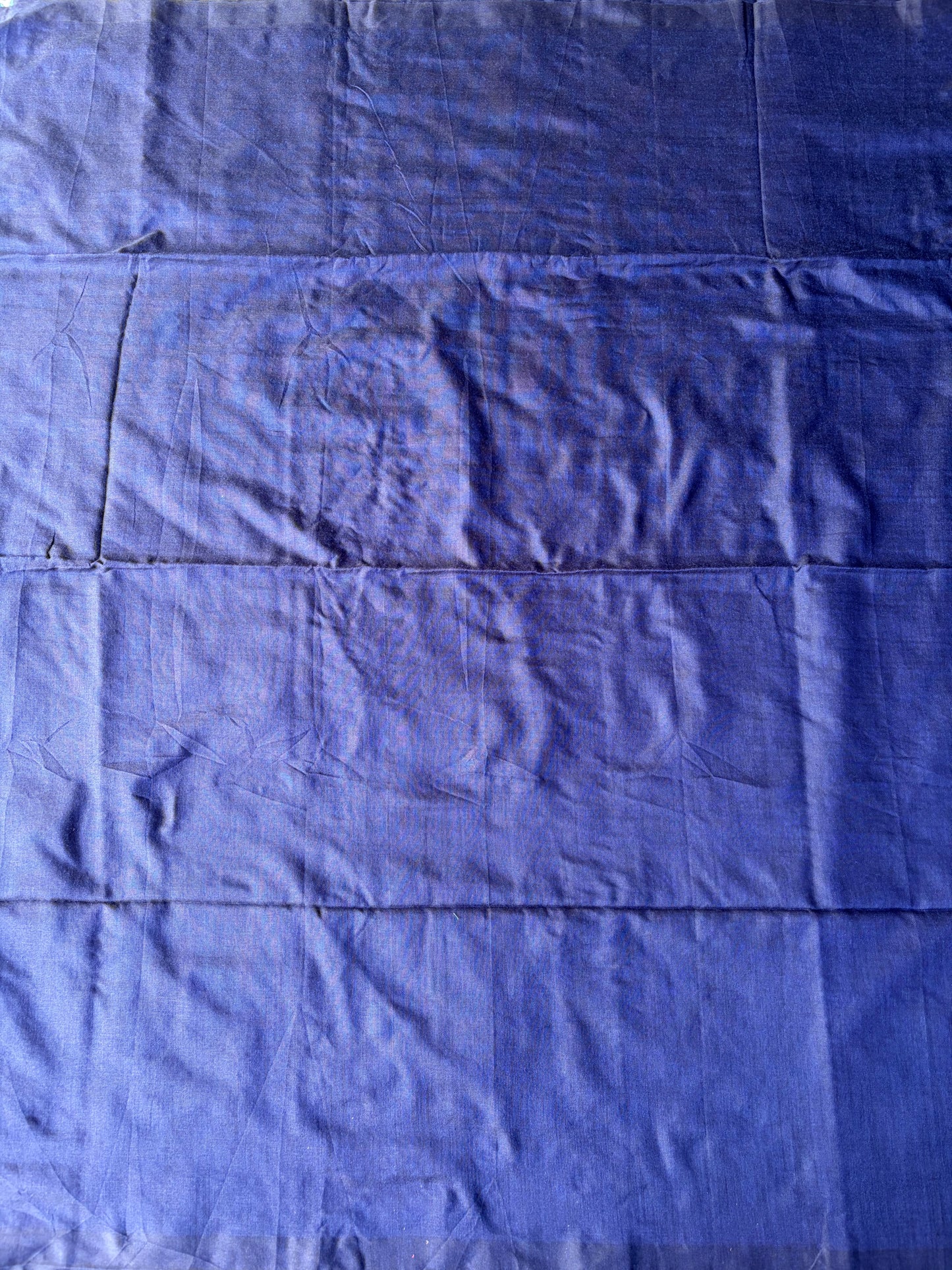 Dark Blue Plain Khadi Cotton Saree | TLL219