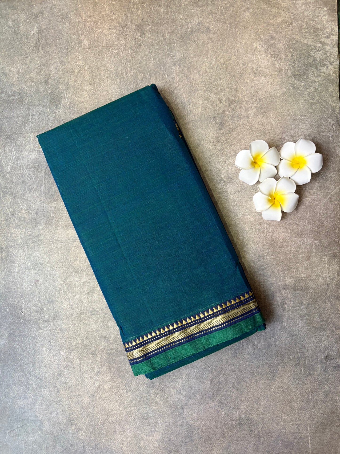 Narayanpet Cotton Saree teal Green | TLL432