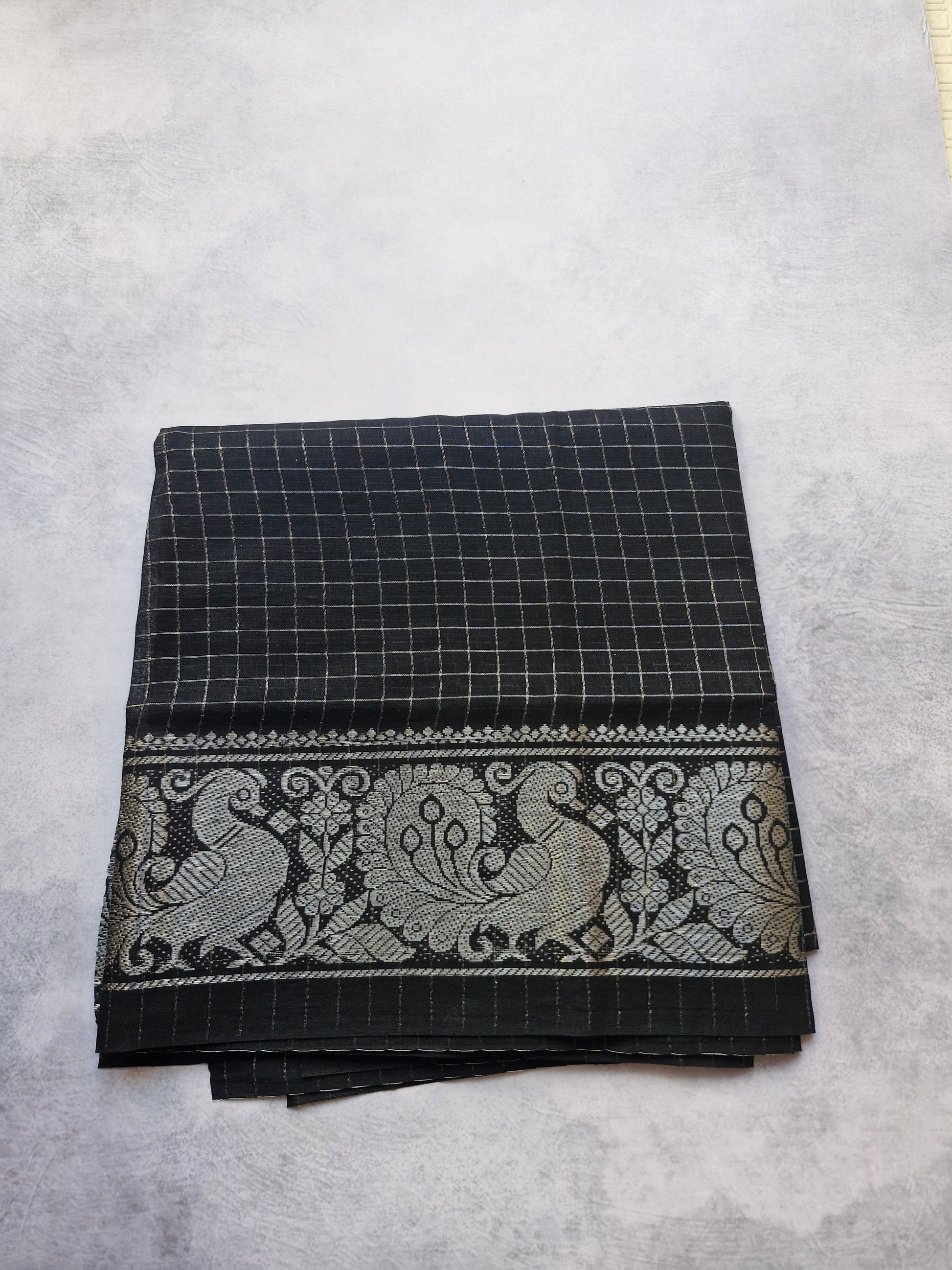 Checked Black Sungudi Blouse Piece