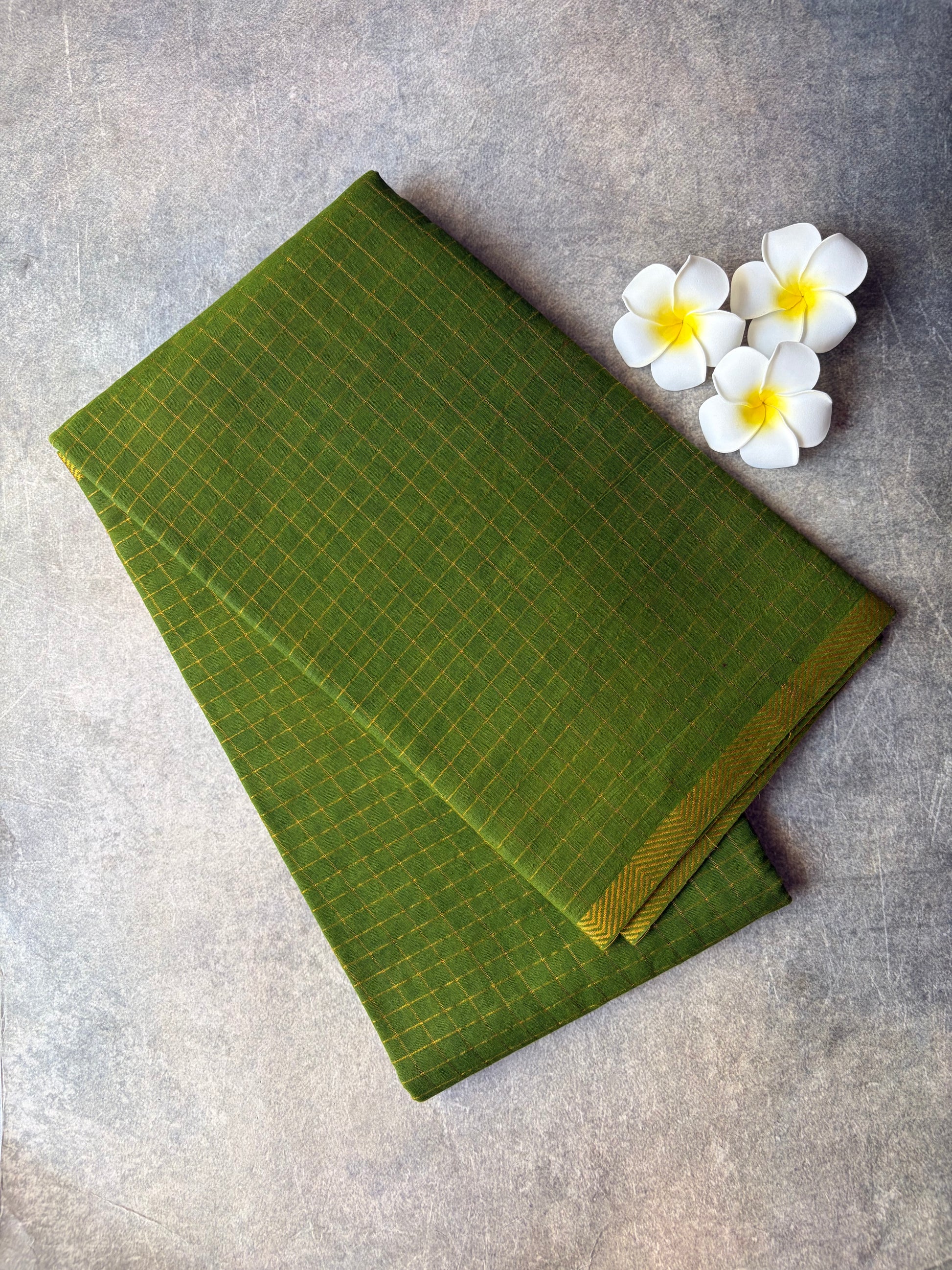Checked Sungudi Sarees Green