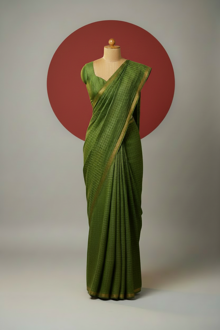 Checked sungudi Sarees With Blouse