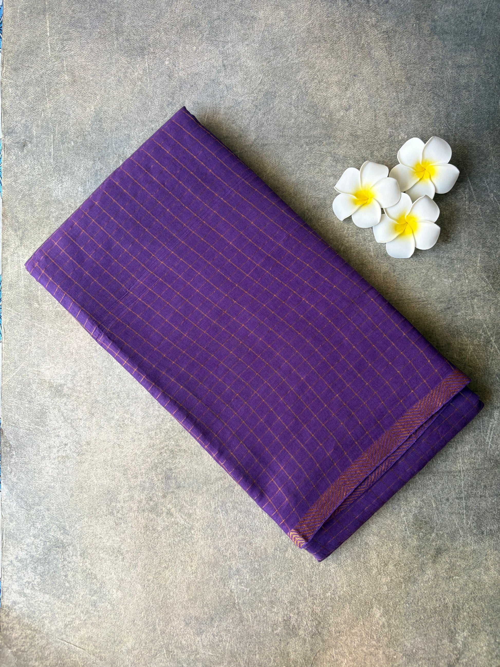 Checked Sungudi sarees Purple