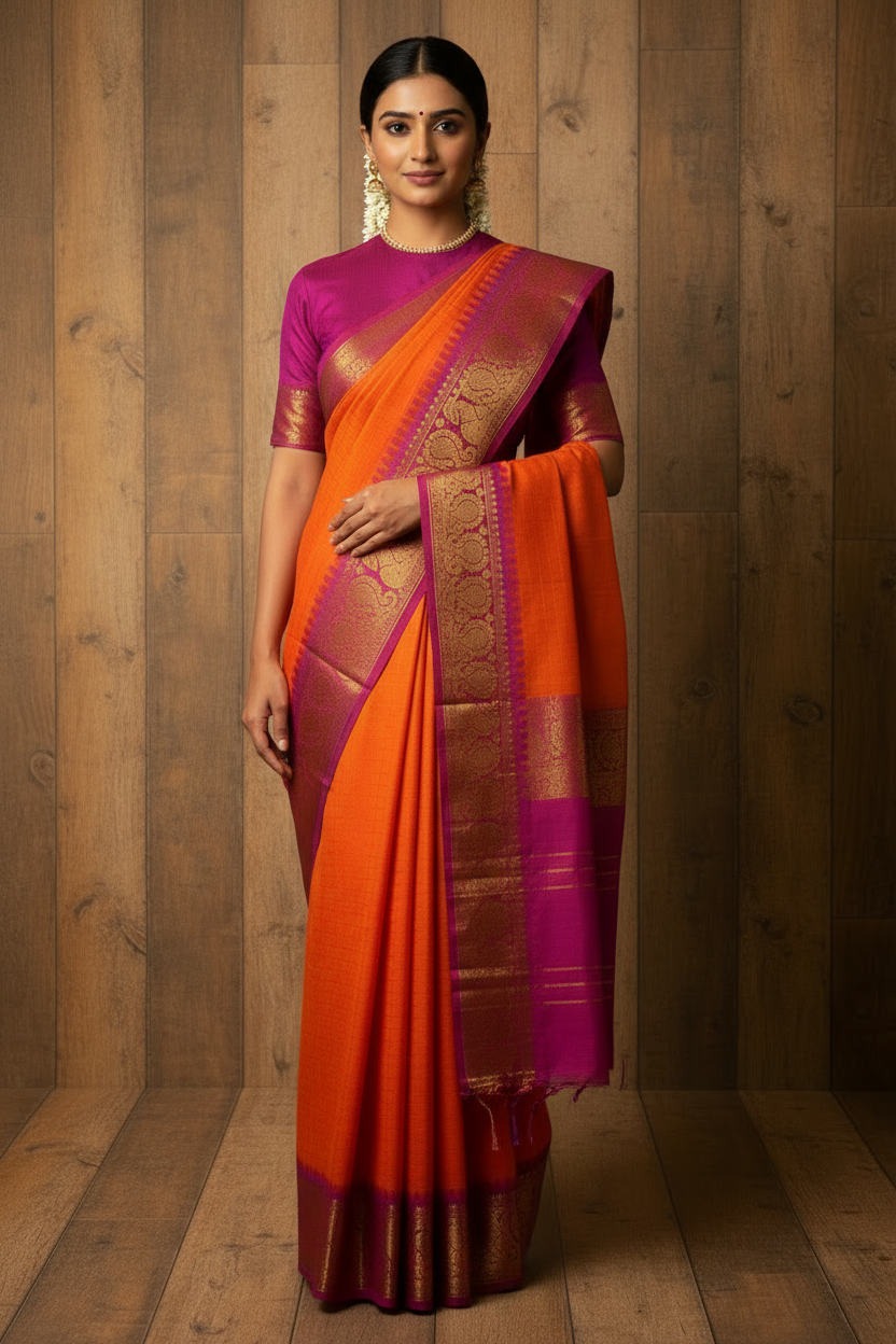 Checkeed Annam Design Sungudi Sarees