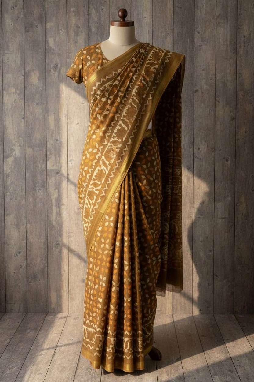 Daily Wear Soft Cotton Saree Mustard Yellow Under Budget | TLL225
