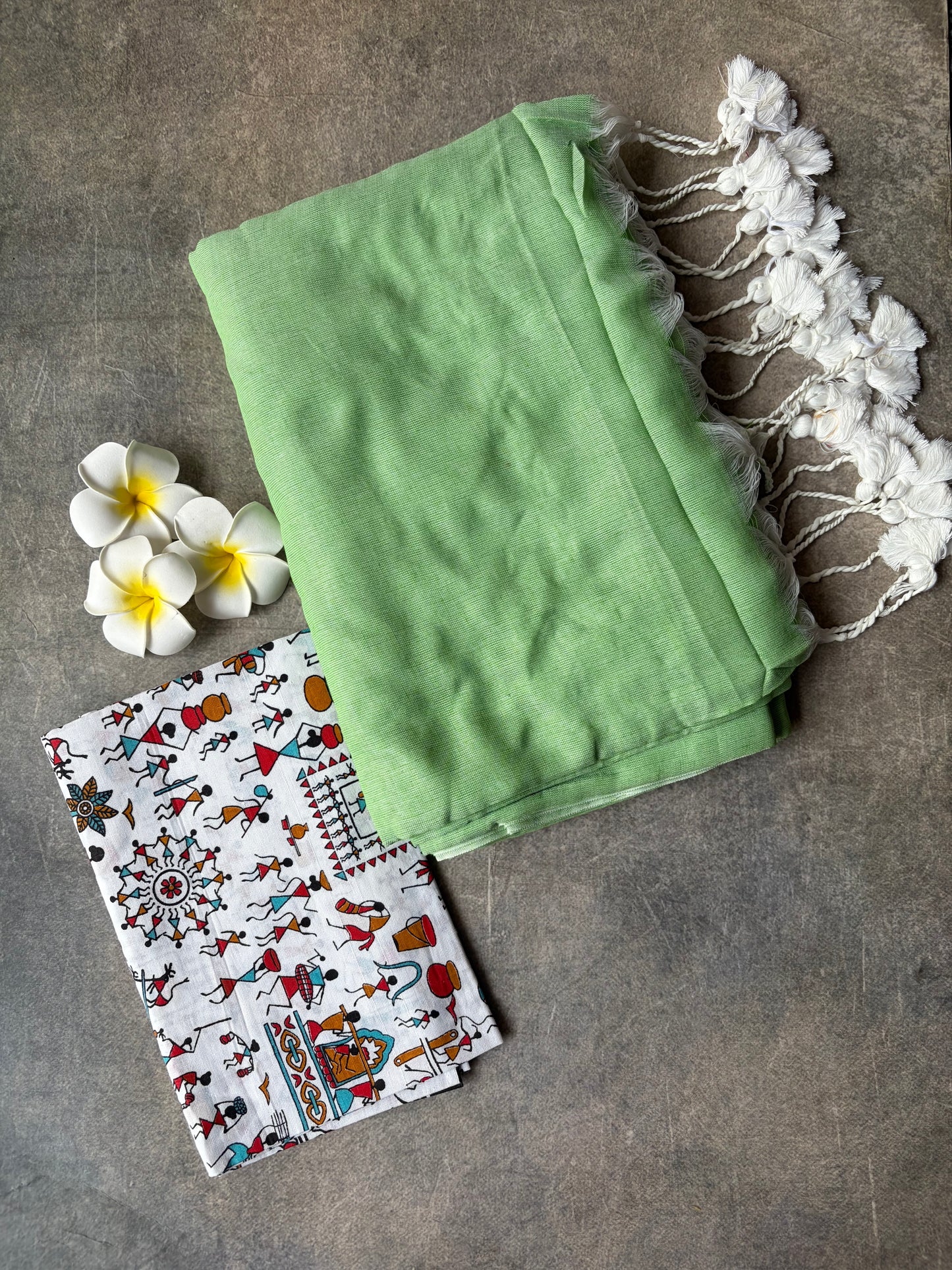 Khadi Cotton Saree Light Green | TLL724