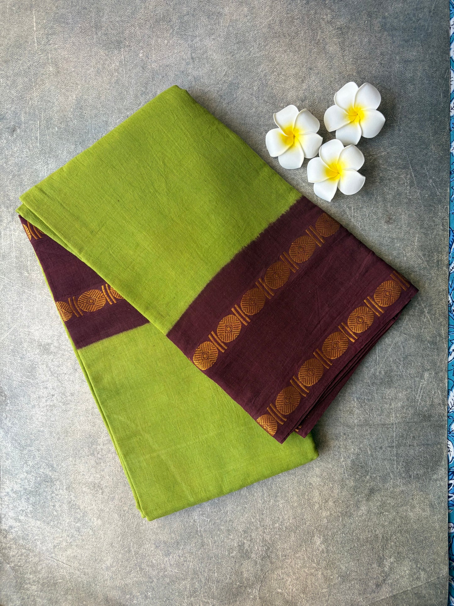Light Green Sungudi Saree with Maroon Border | TLL183