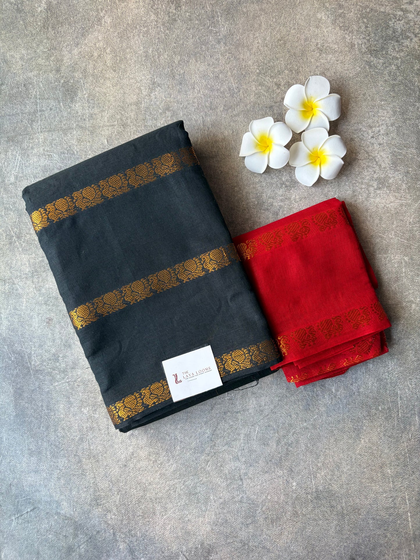 Velthari Sungudi Cotton Saree Black | TLL642