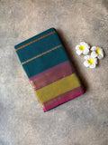 Kanchi Cotton Saree Velthari Greenish-Blue | TLL699