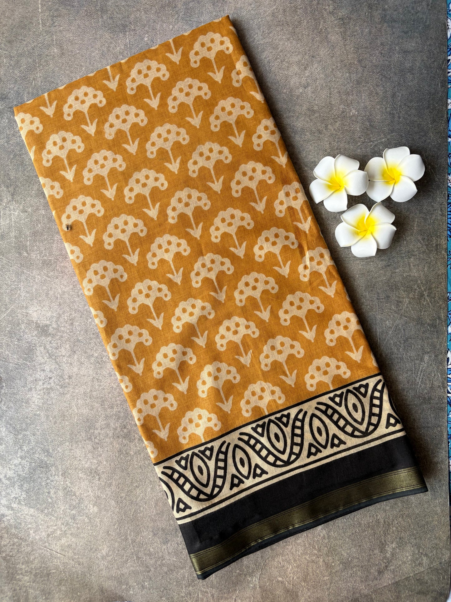 Daily Wear Soft Cotton Saree Yellow Budget Friendly | TLL231