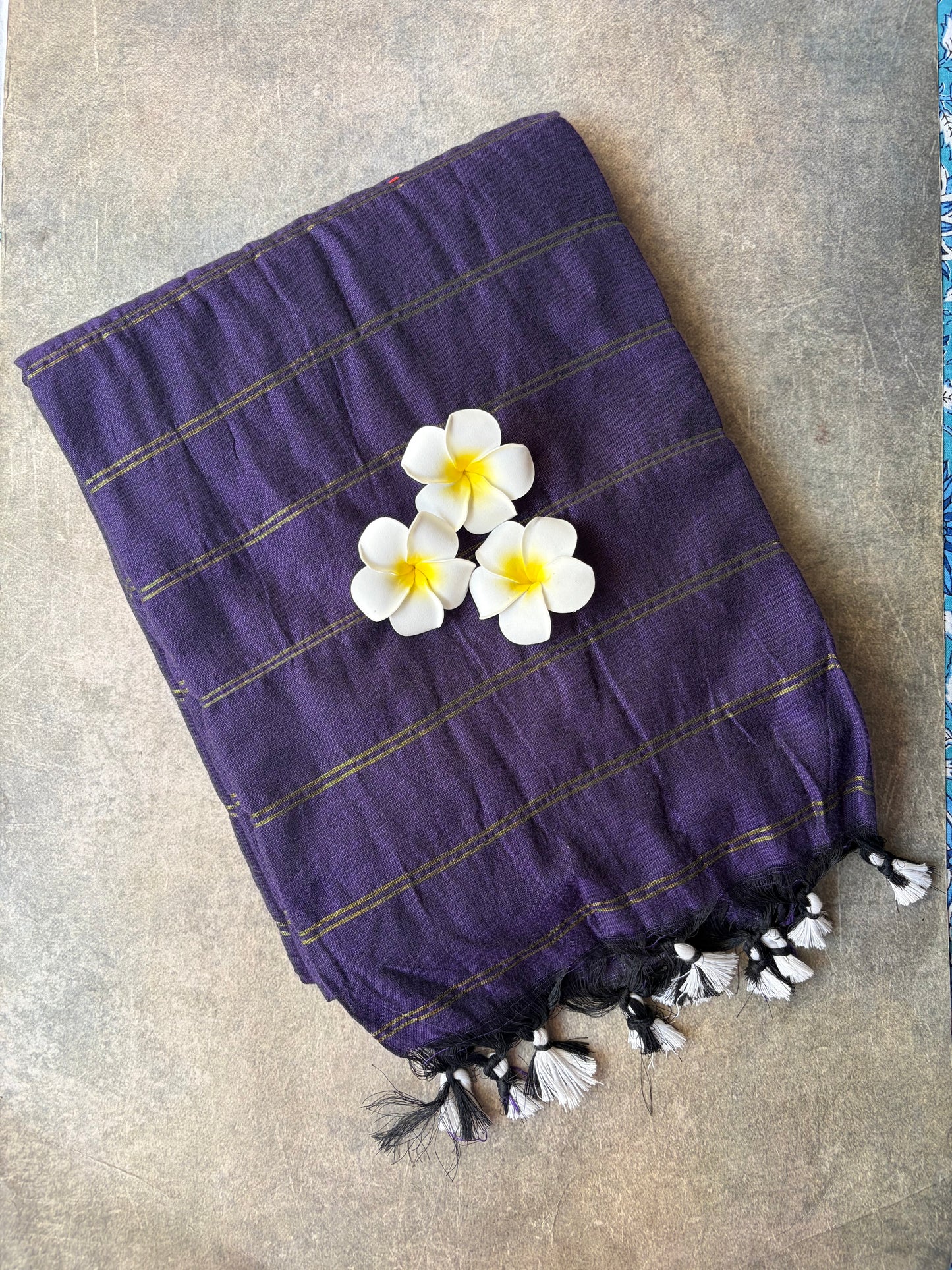 Purple Khadi Cotton Saree | TLL220