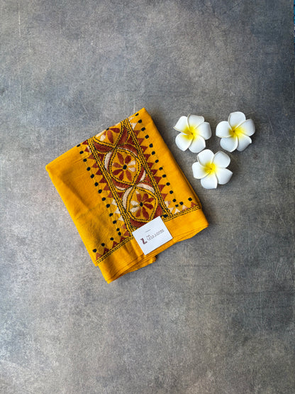 Yellow Sungudi Cotton Blouse Piece | TLL246