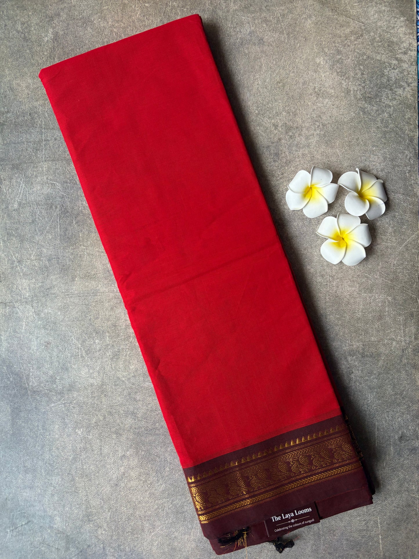 Kanchi Cotton Saree Red | TLL277