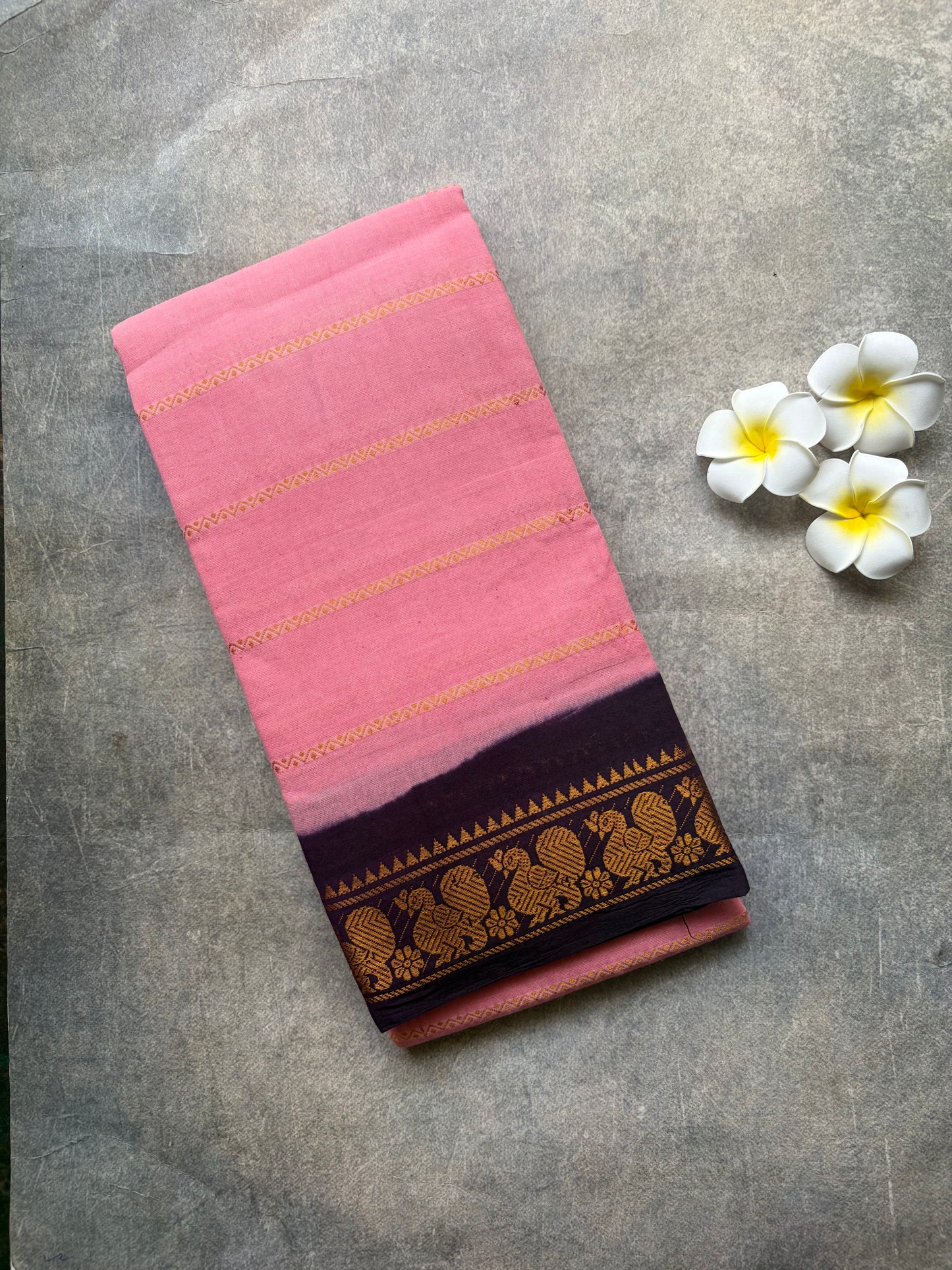 Velthari Sungudi Cotton Saree Baby Pink | TLL381