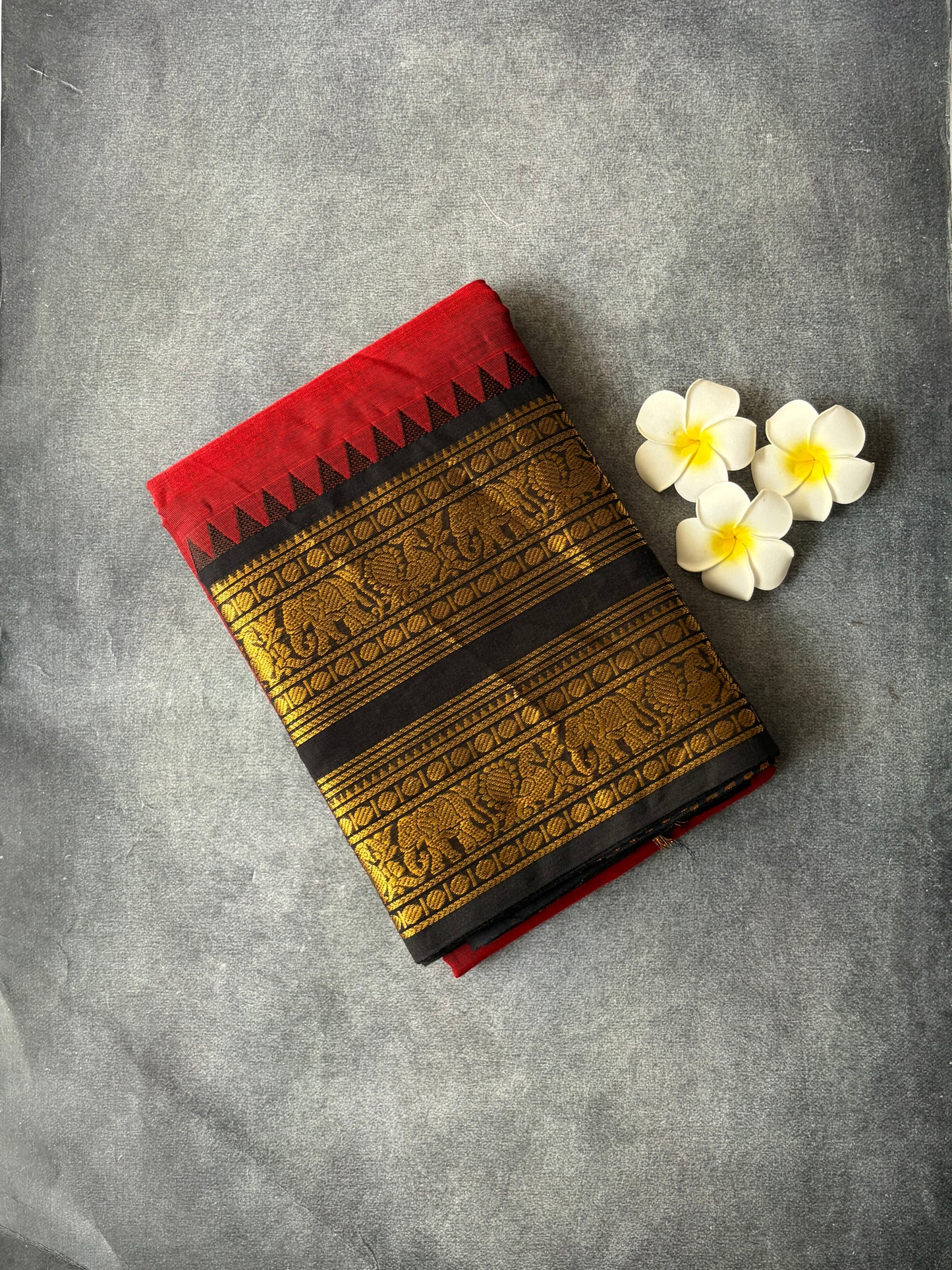 Kanchi Cotton Saree Red | TLL251