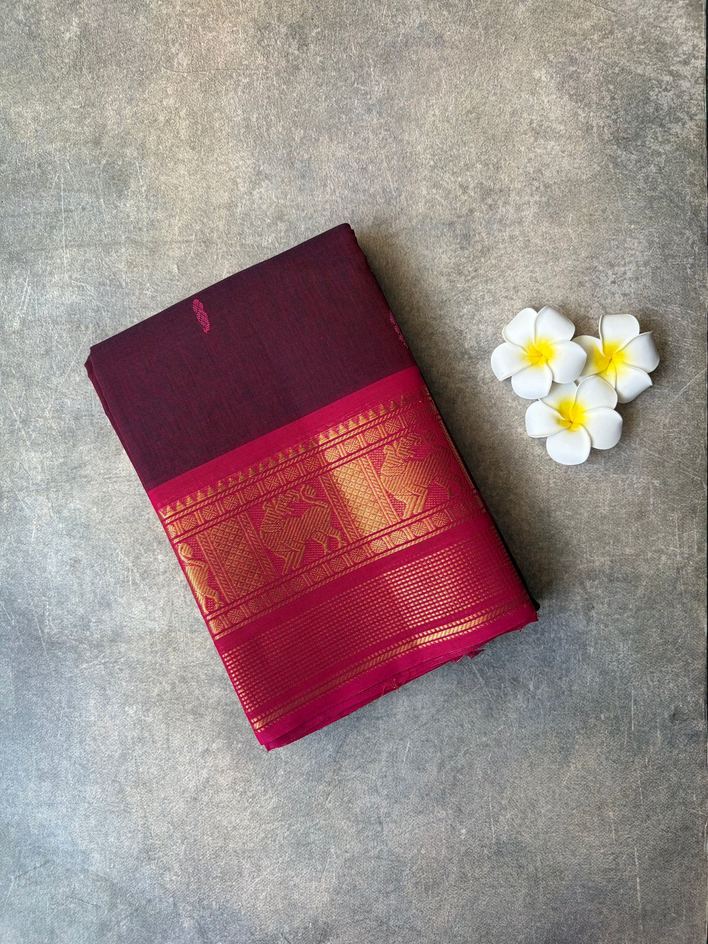 Kanchi Cotton Saree Deep Maroon | TLL367
