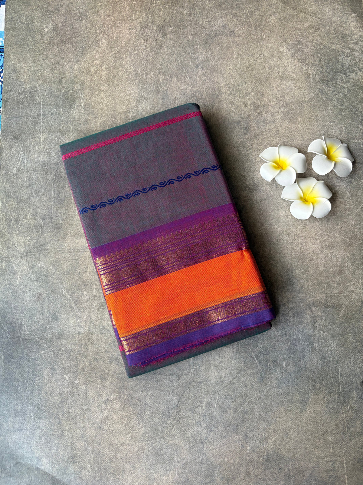 Kanchi Cotton Saree Velthari Greyish-Purple | TLL697