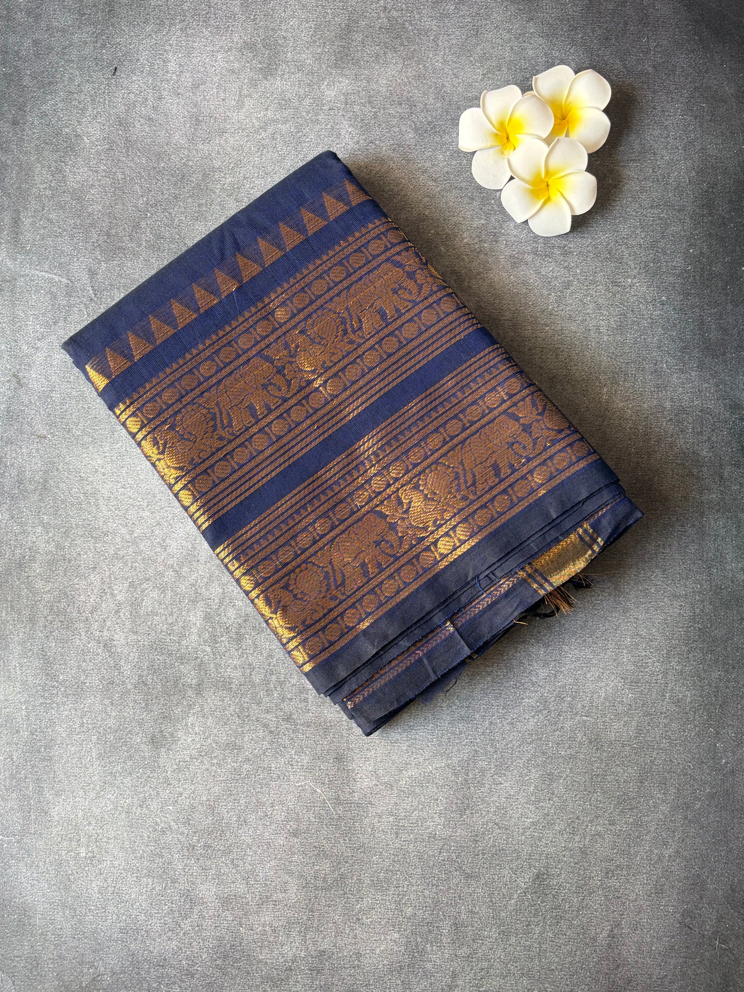 Kanchi Cotton Saree Navy Blue colour | TLL190
