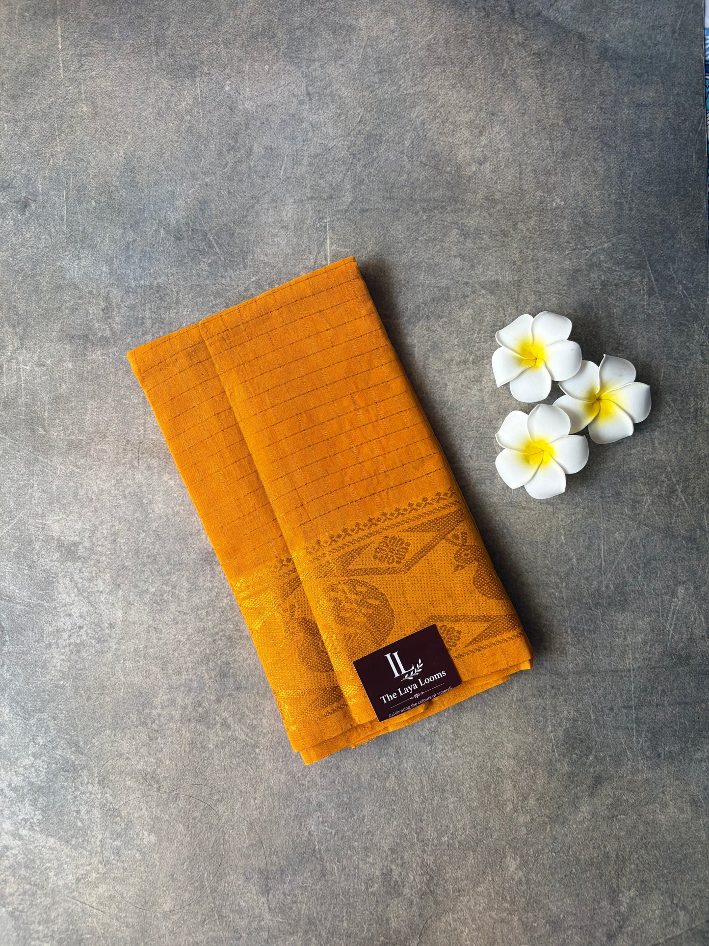 Yellow Golden Checked Sungudi Cotton Blouse Piece | TLL563
