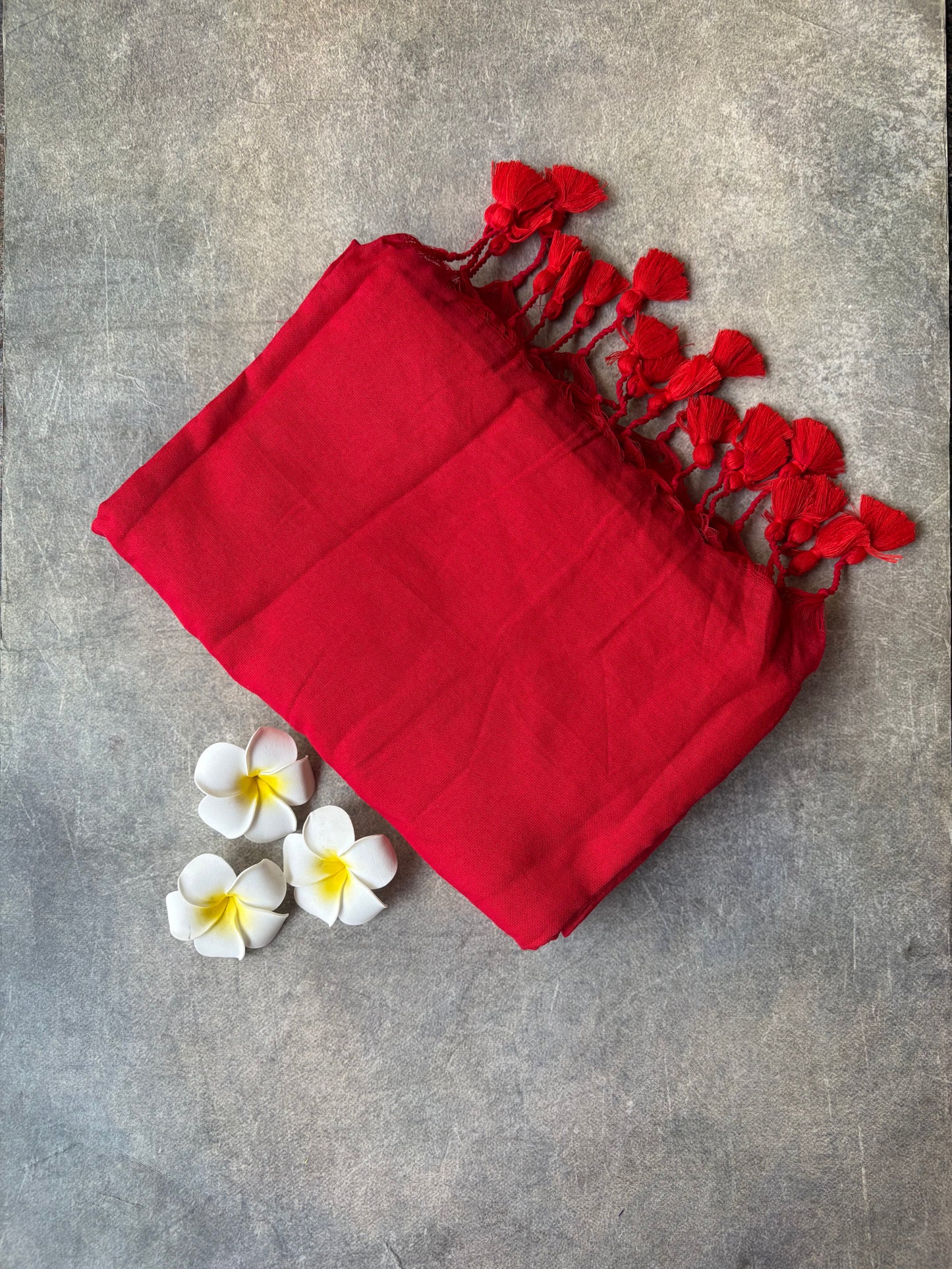 Khadi Cotton Saree Red | TLL732