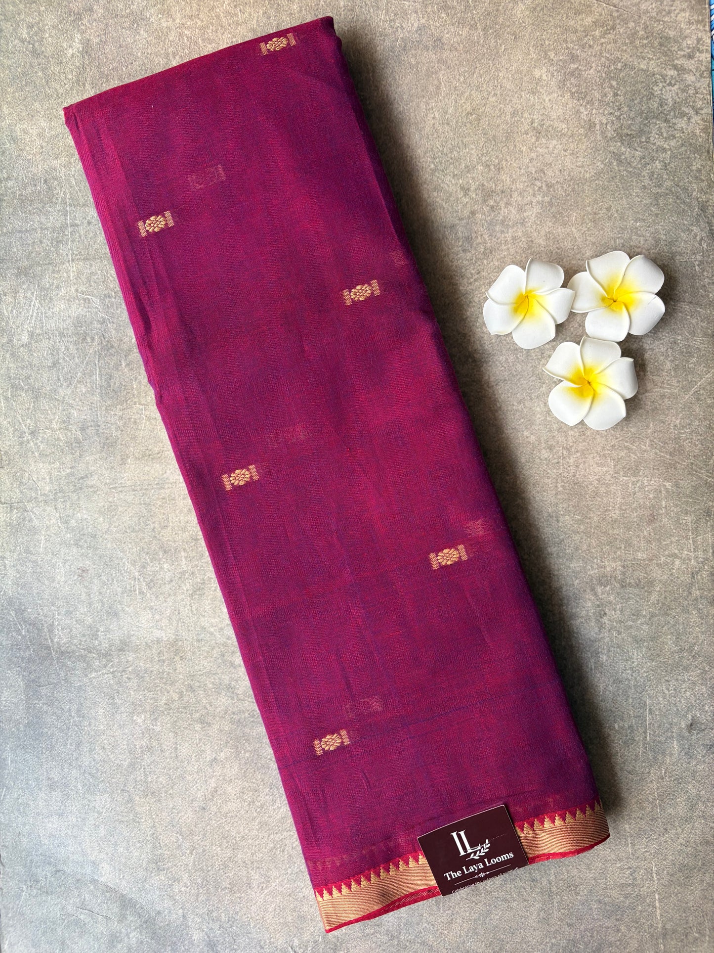 Narayanpet Cotton Saree Magenta | TLL283