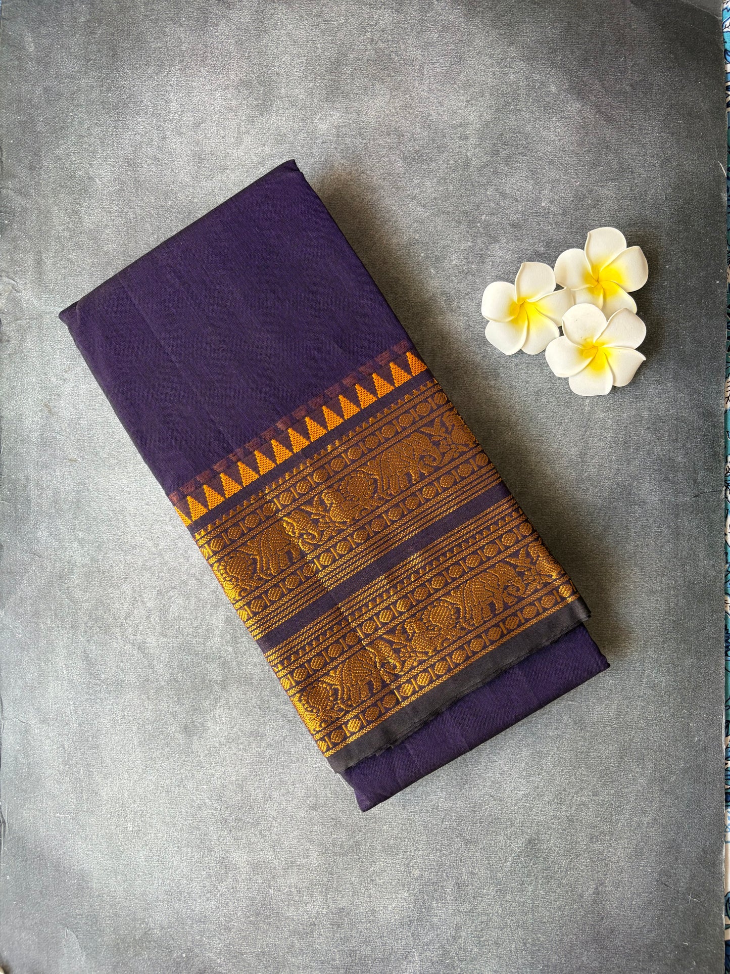 Narayanpet Cotton saree Dark Purple colour TLL191