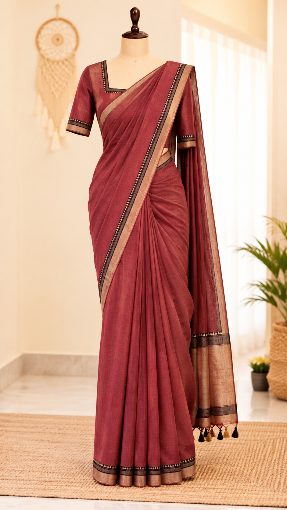 Narayanpet Cotton Saree Onion Pink | TLL458