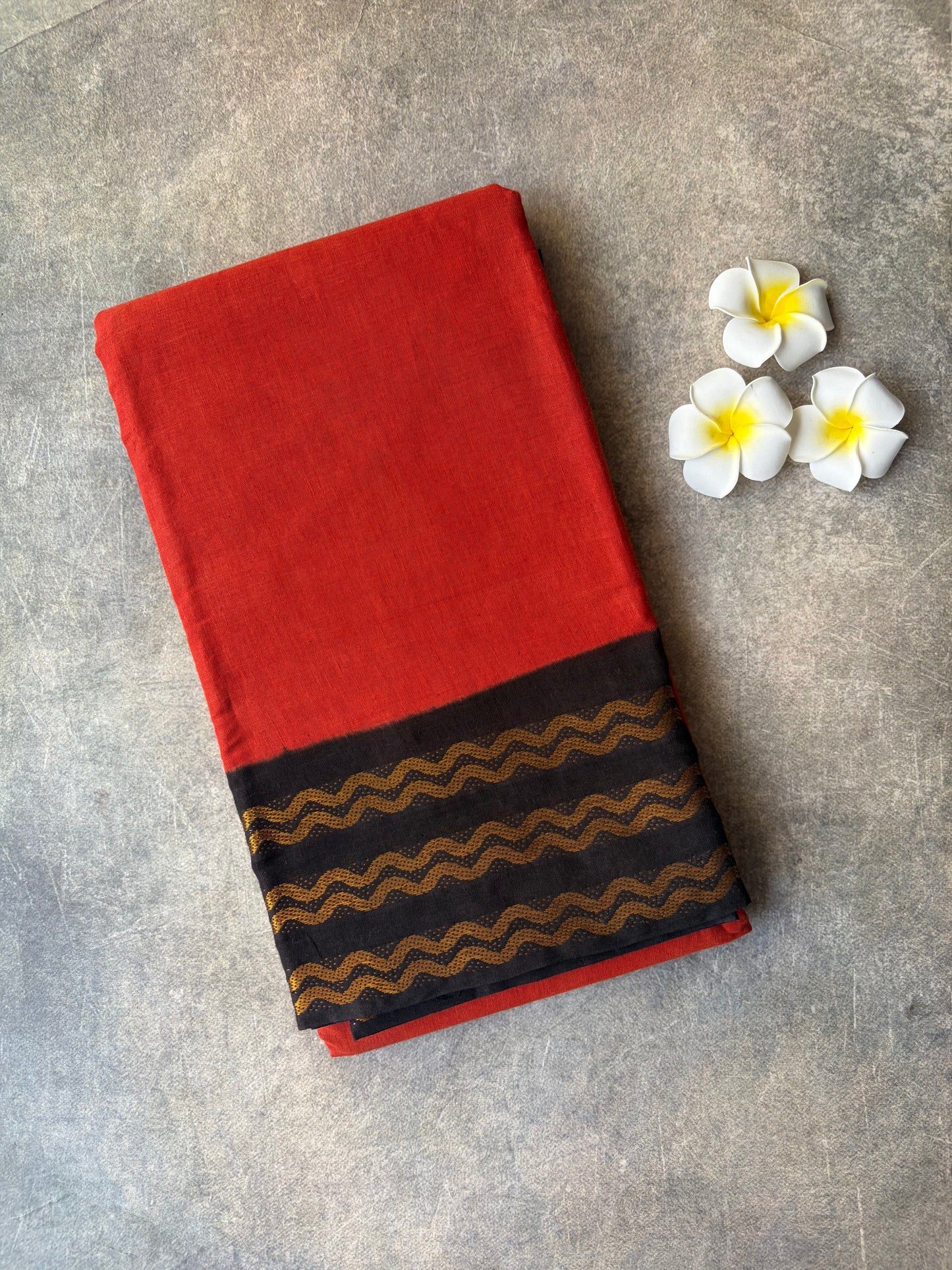 Plain Sungudi Cotton Saree Orange | TLL310