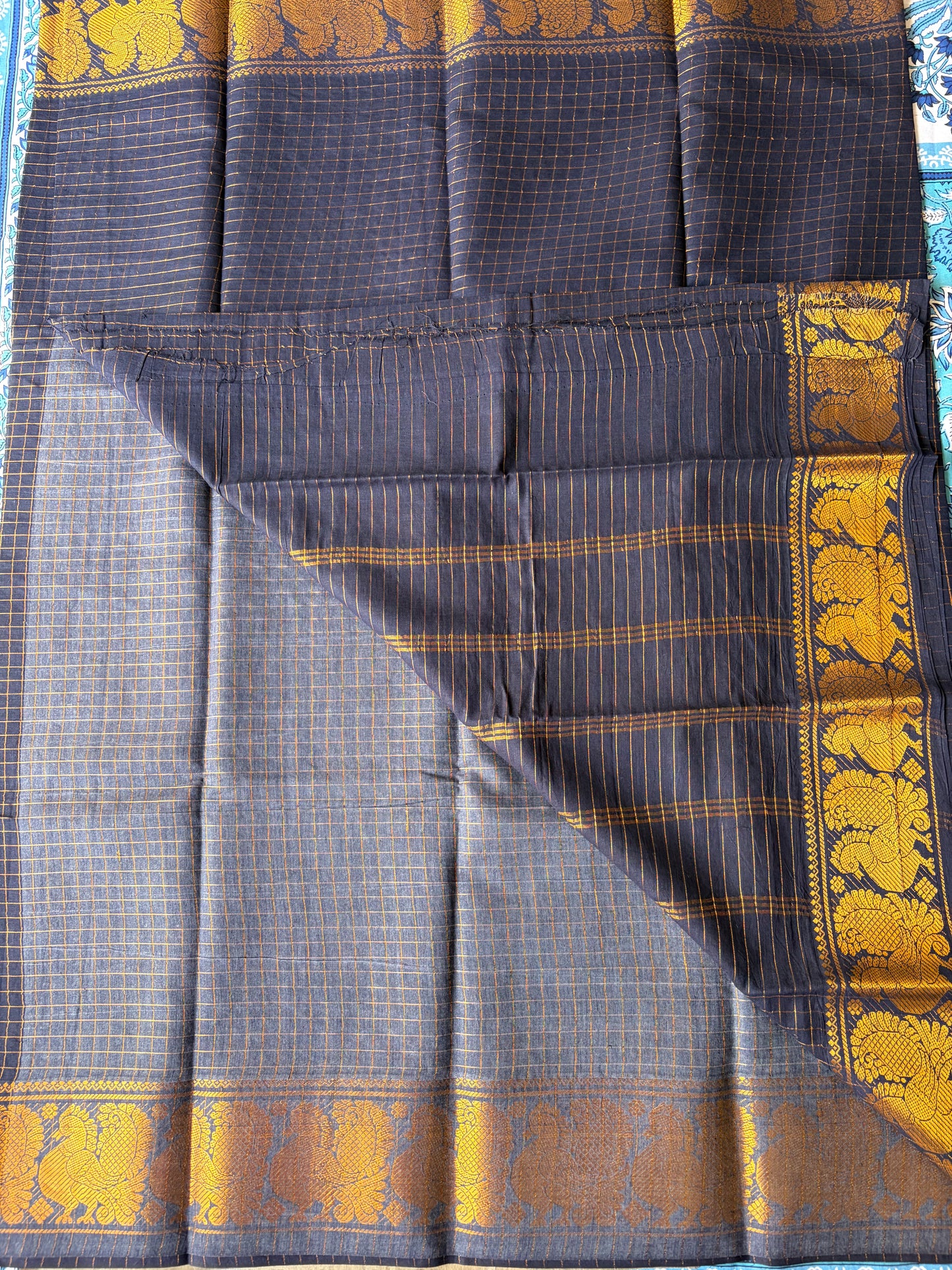 Golden Checked sungudi sarees
