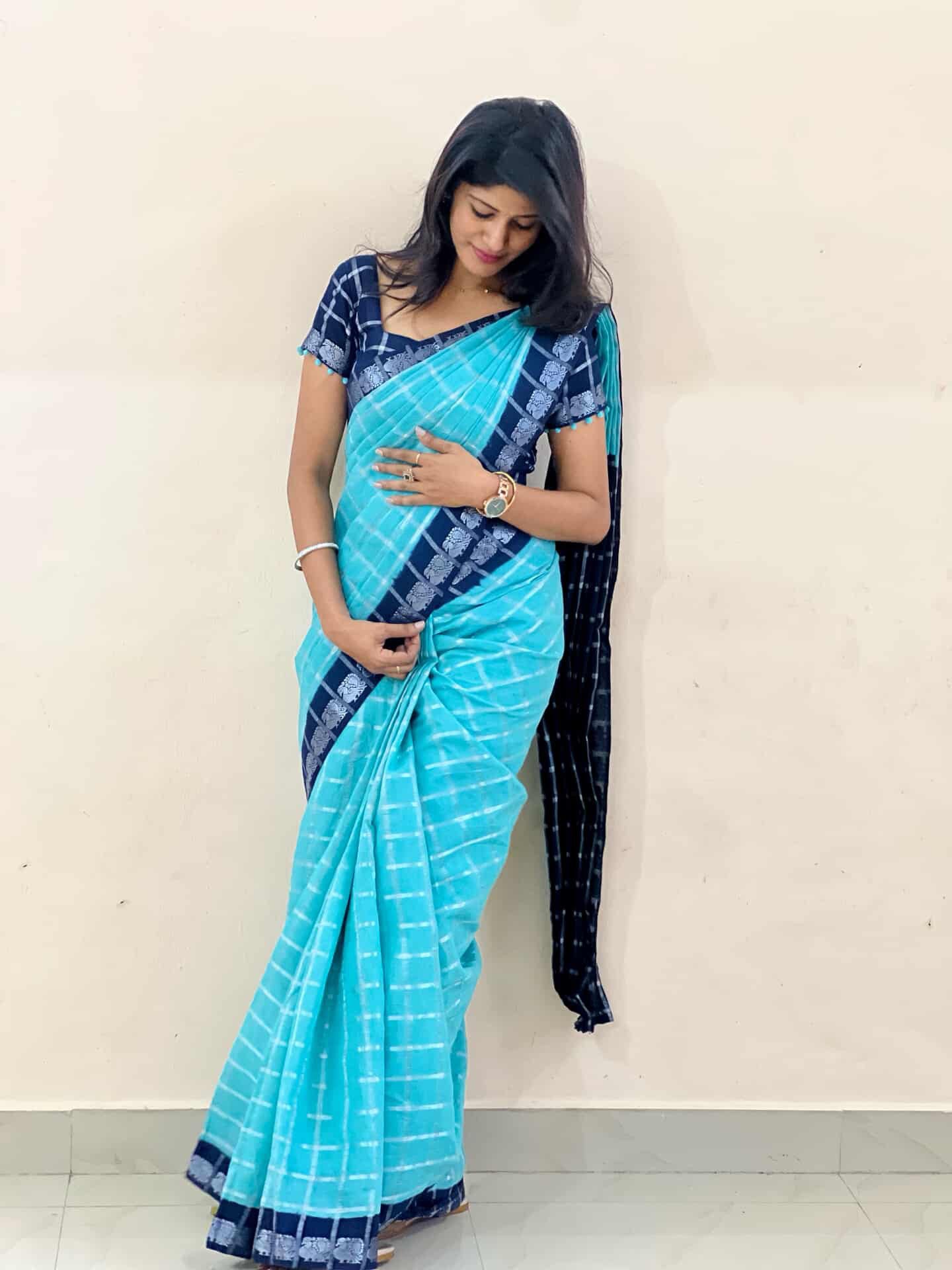 Ice blue kattam sungudi(pre order)