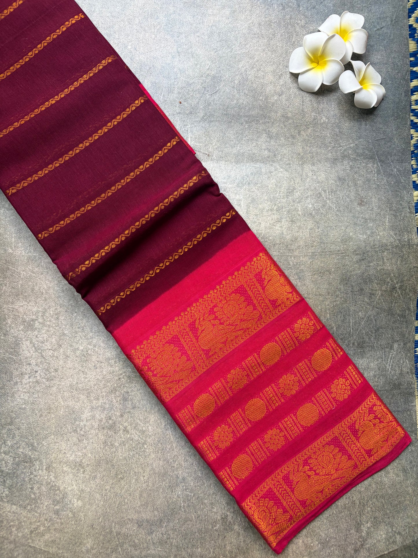 Big Border Kanchi border Sungudi Cotton saree | TLL164